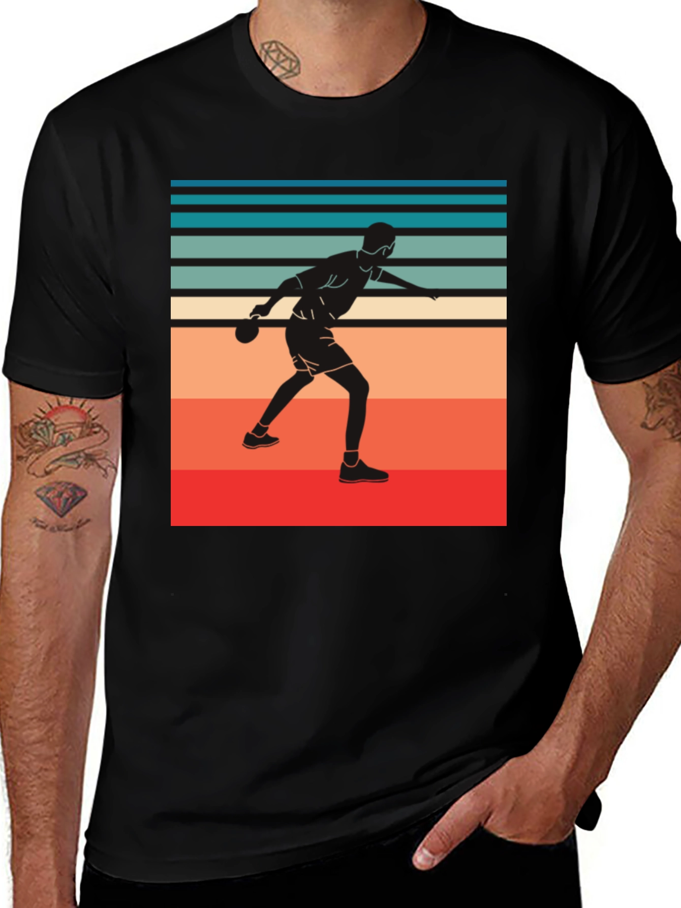 Variant 13 of Retro Table Tennis Player T-Shirt