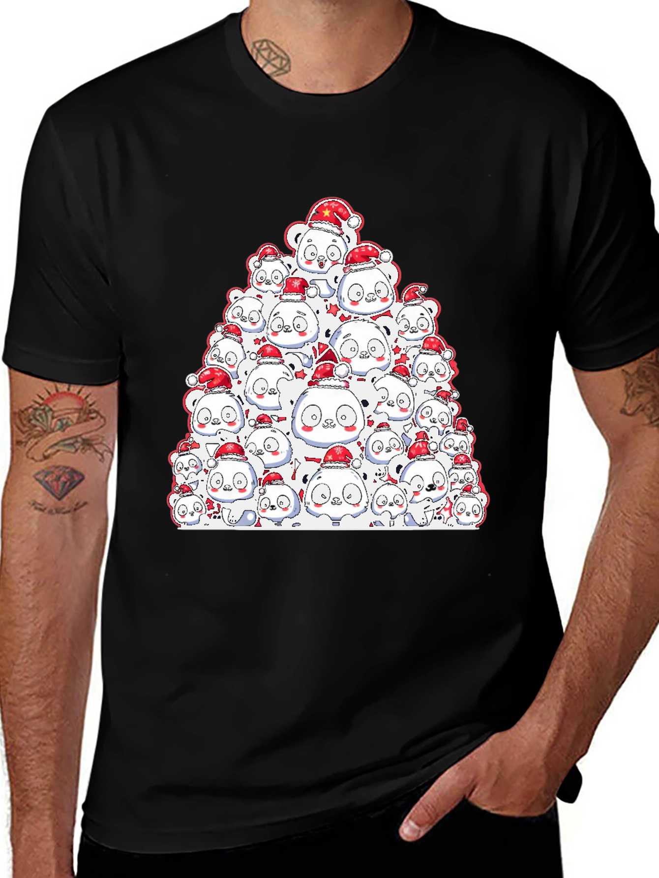 Variant 10 of Festive Panda Pile-Up T-Shirt