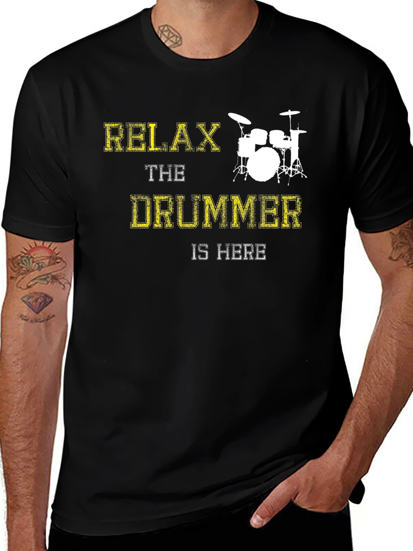 Variant 16 of Relax The Drummer Is Here Graphic Tee