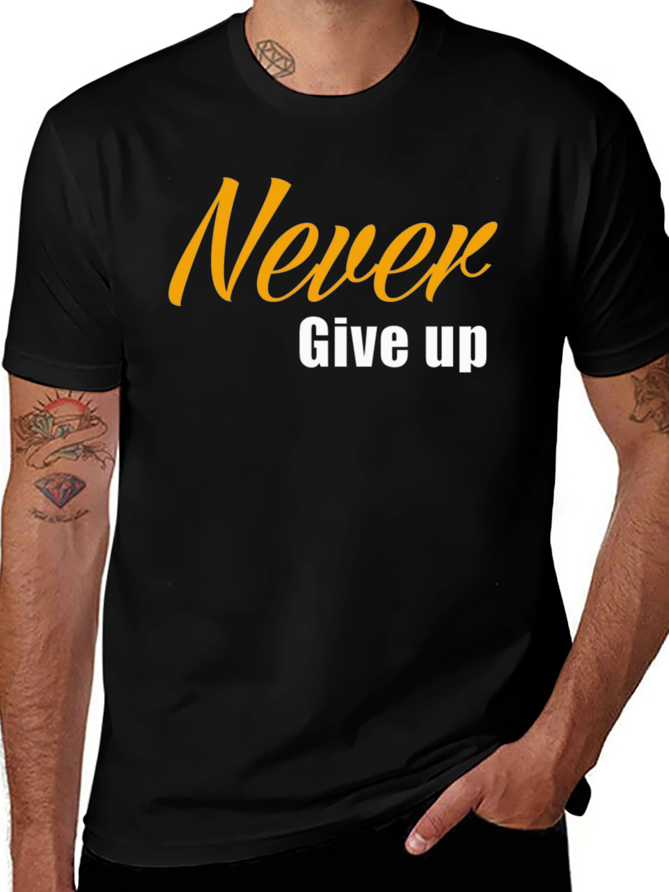 Variant 24 of Never Give Up Graphic Tee - Motivational T-Shirt