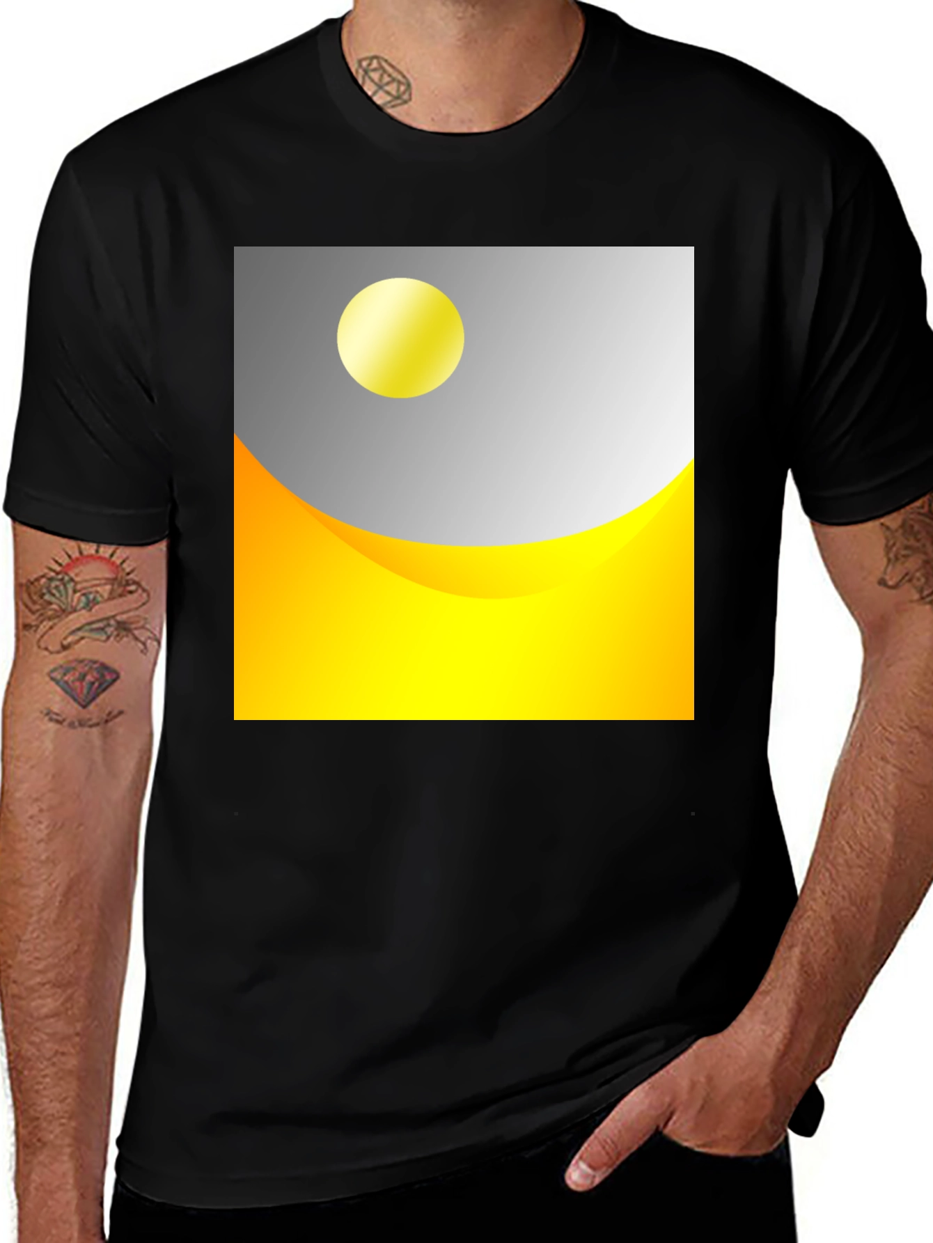 Variant 12 of Trendy Black T-Shirt with Abstract Graphic Design