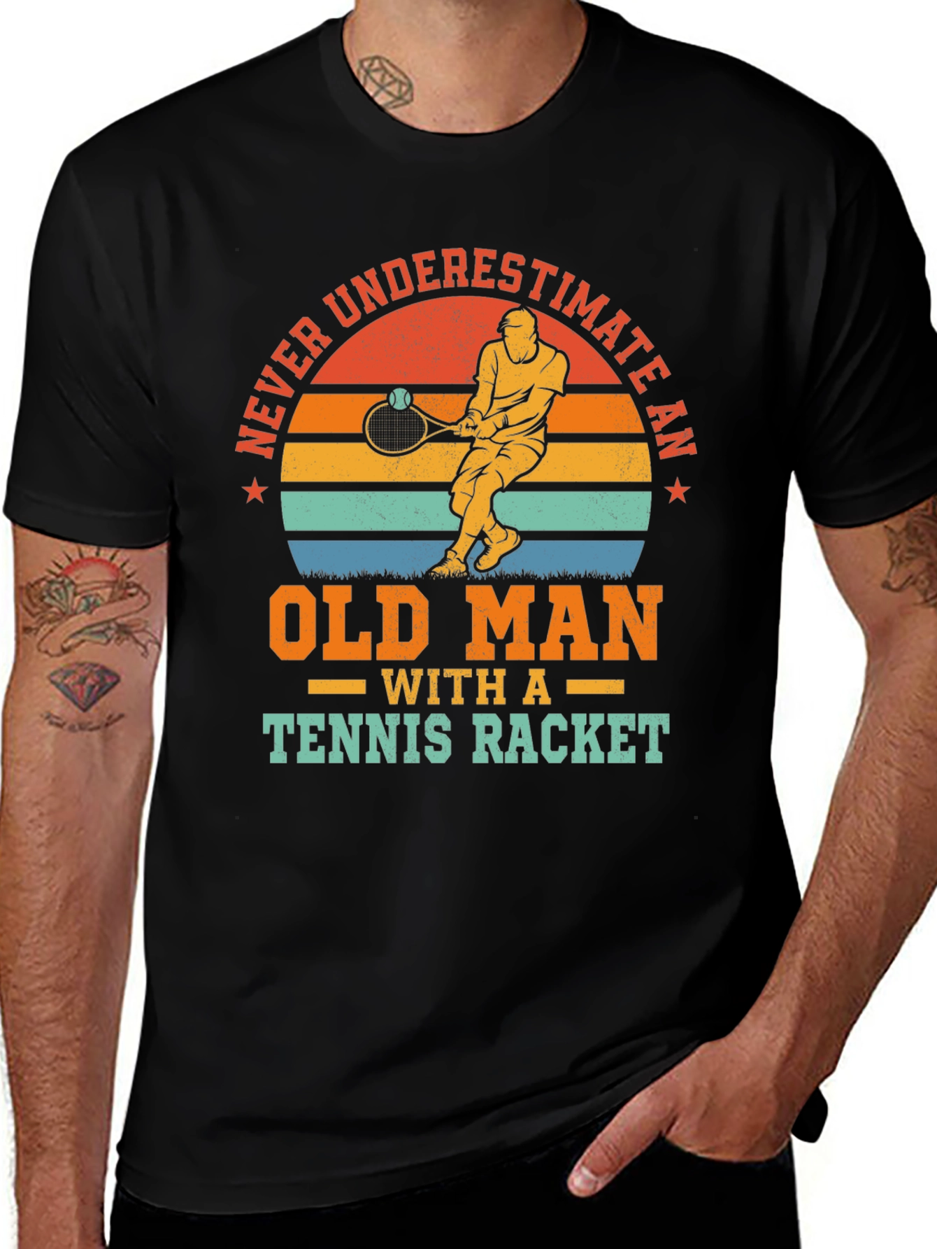 Variant 15 of Old Man Tennis Racket T-Shirt