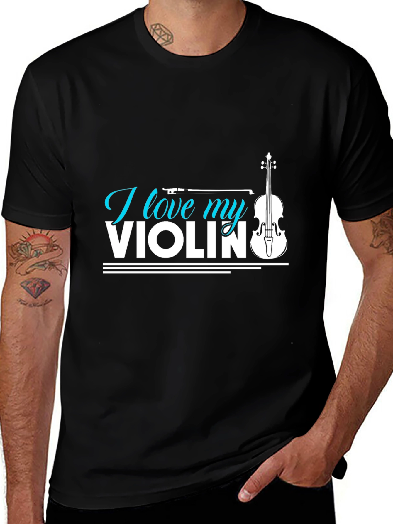 Variant 28 of I Love My Violin Graphic Tee - Music Lover Shirt