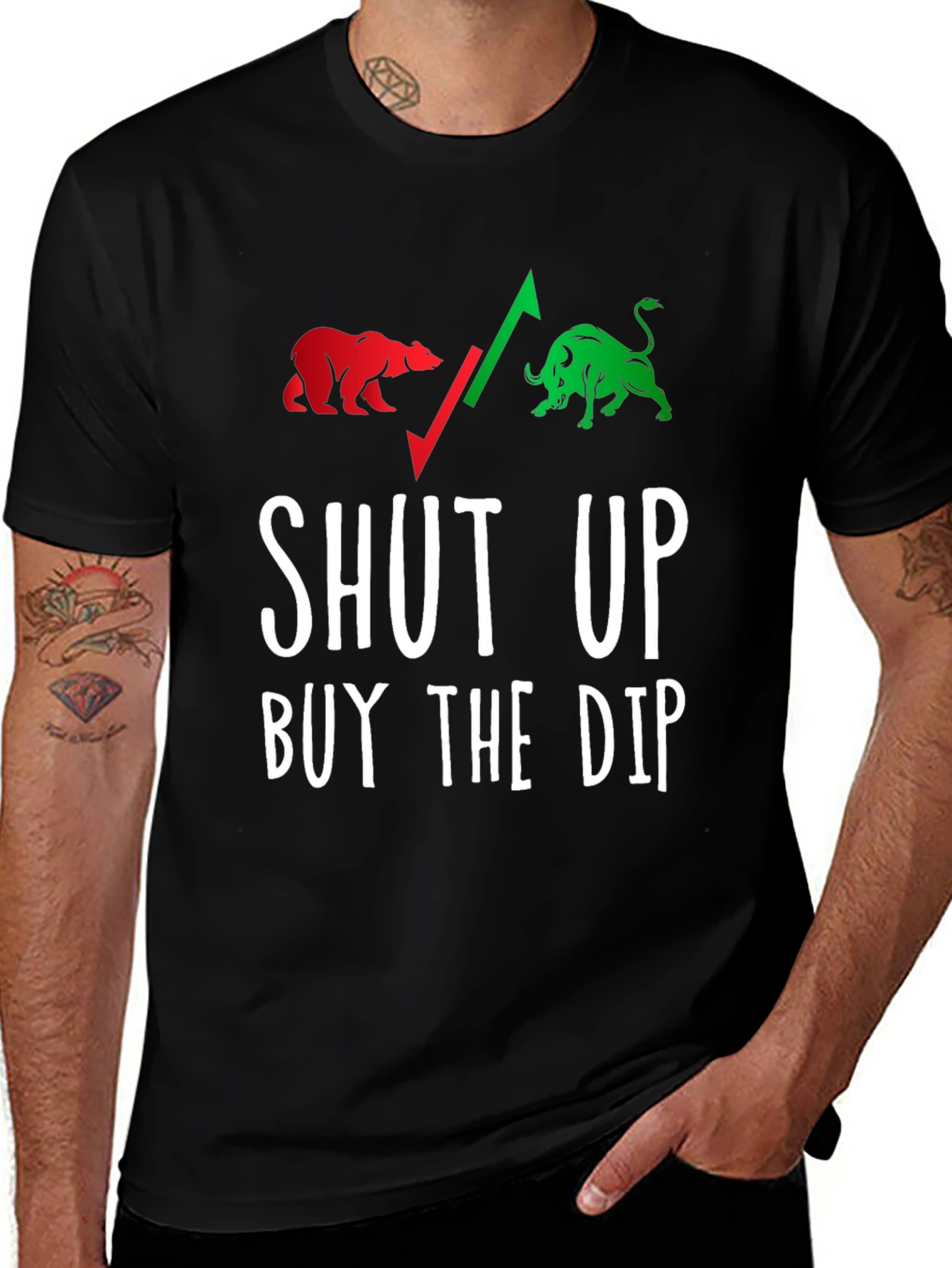 Variant 21 of Shut Up Buy the Dip Graphic Tee