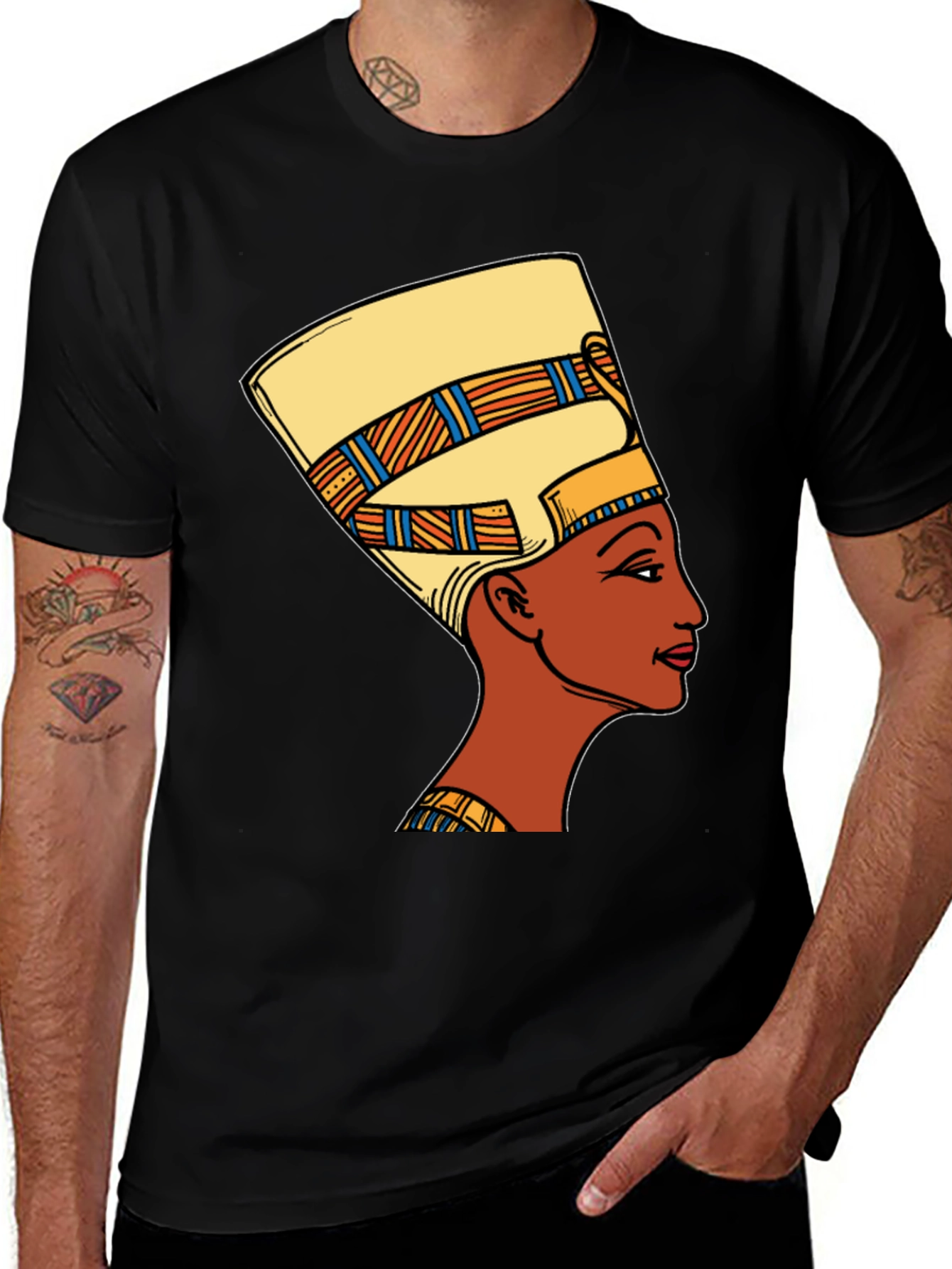 Nefertiti Graphic T-Shirt - Black Cotton Tee