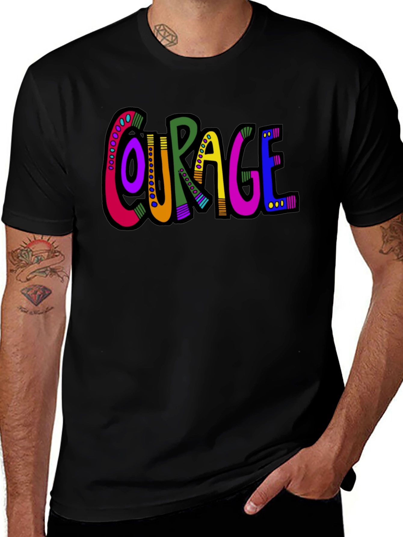 Variant 28 of Courage Graphic Tee - Bold Colorful Design