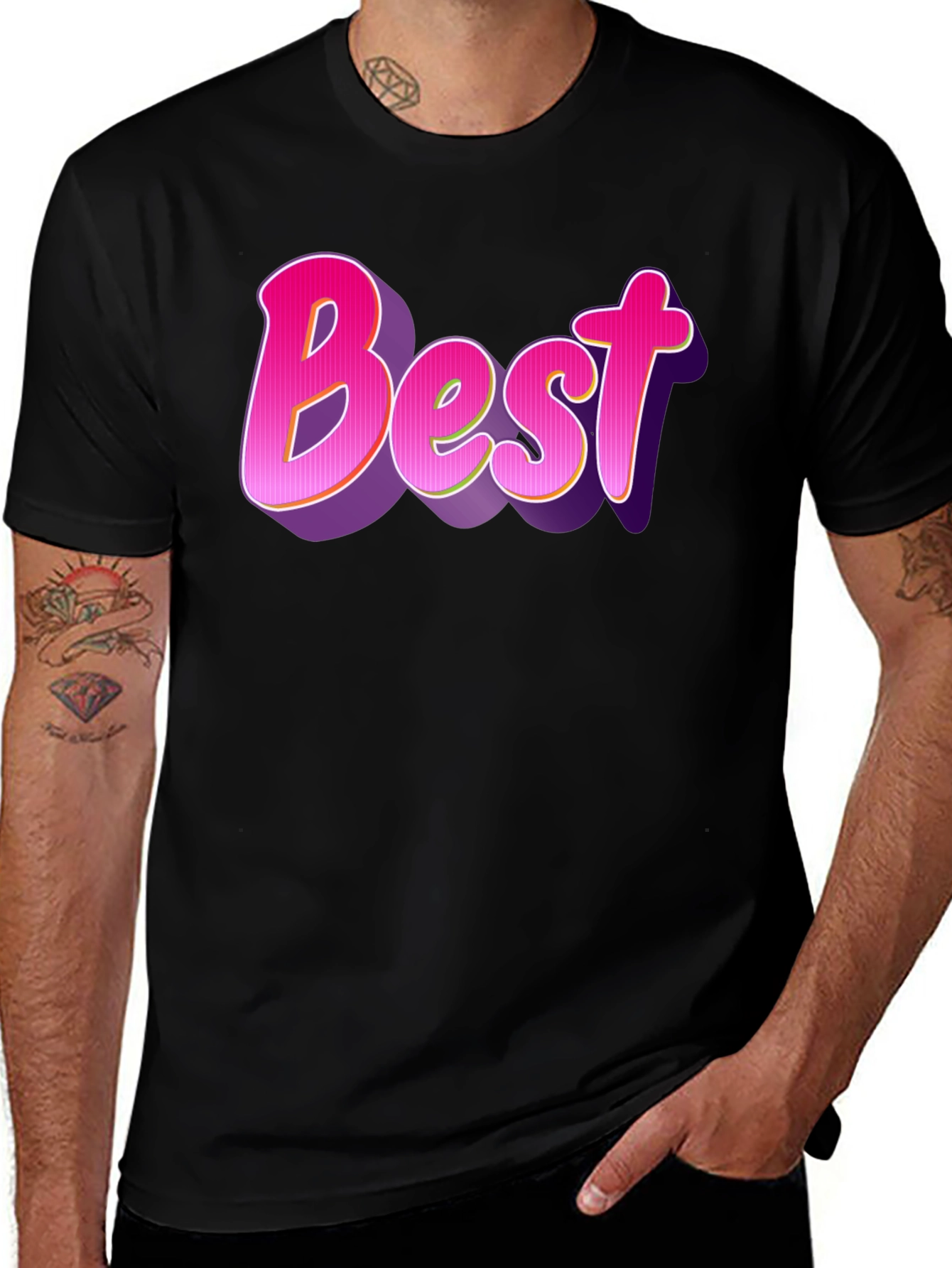 Variant 10 of Best Graphic Tee - Men's Black T-Shirt