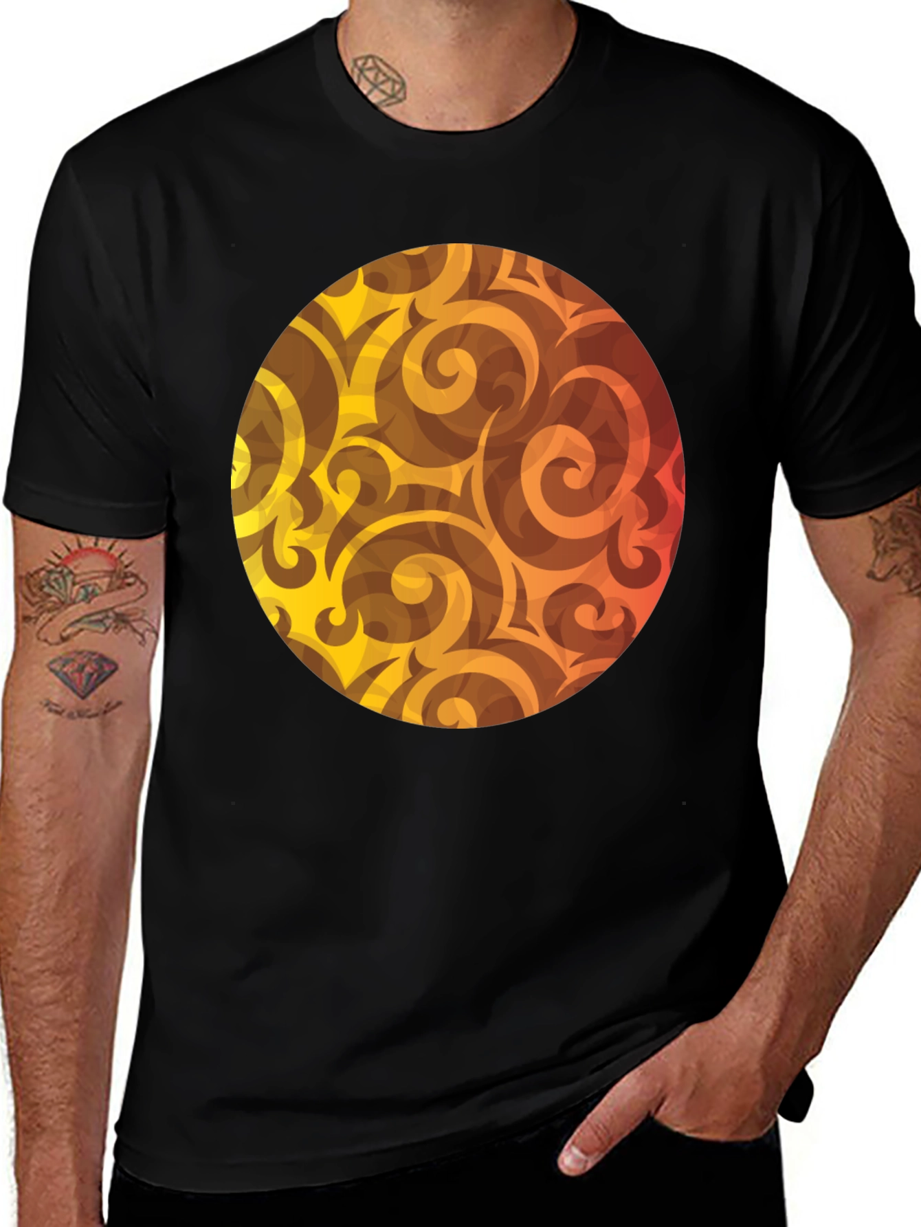 Variant 19 of Swirl Pattern Graphic Tee - Artistic Men's T-Shirt