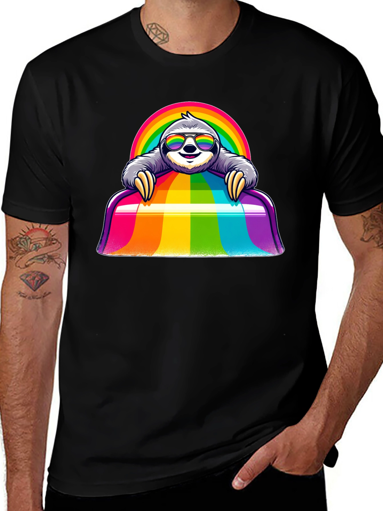Rainbow Sloth T-Shirt - Prideful & Cute!