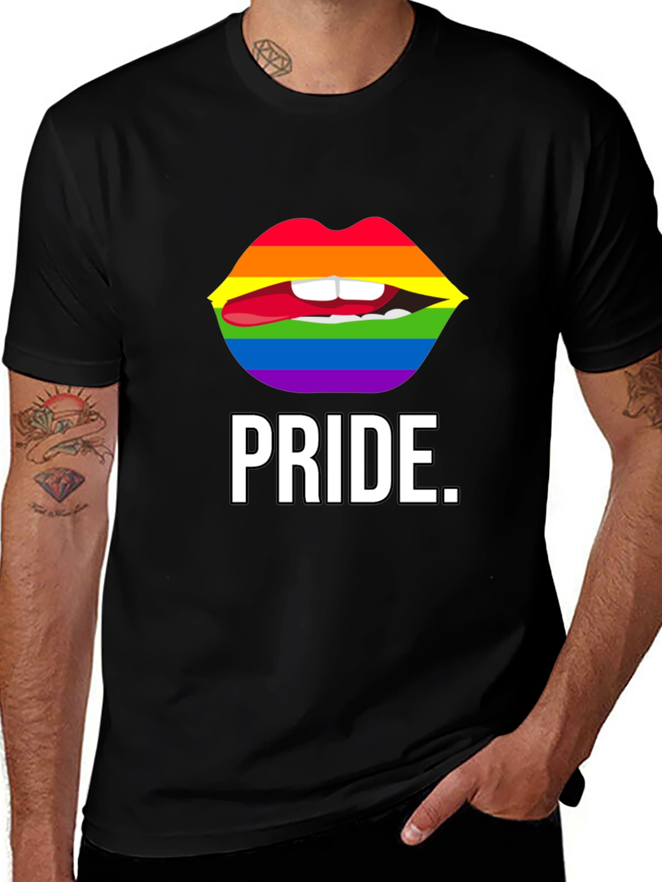 Variant 24 of Pride Lips Graphic Tee - Unisex Black T-Shirt