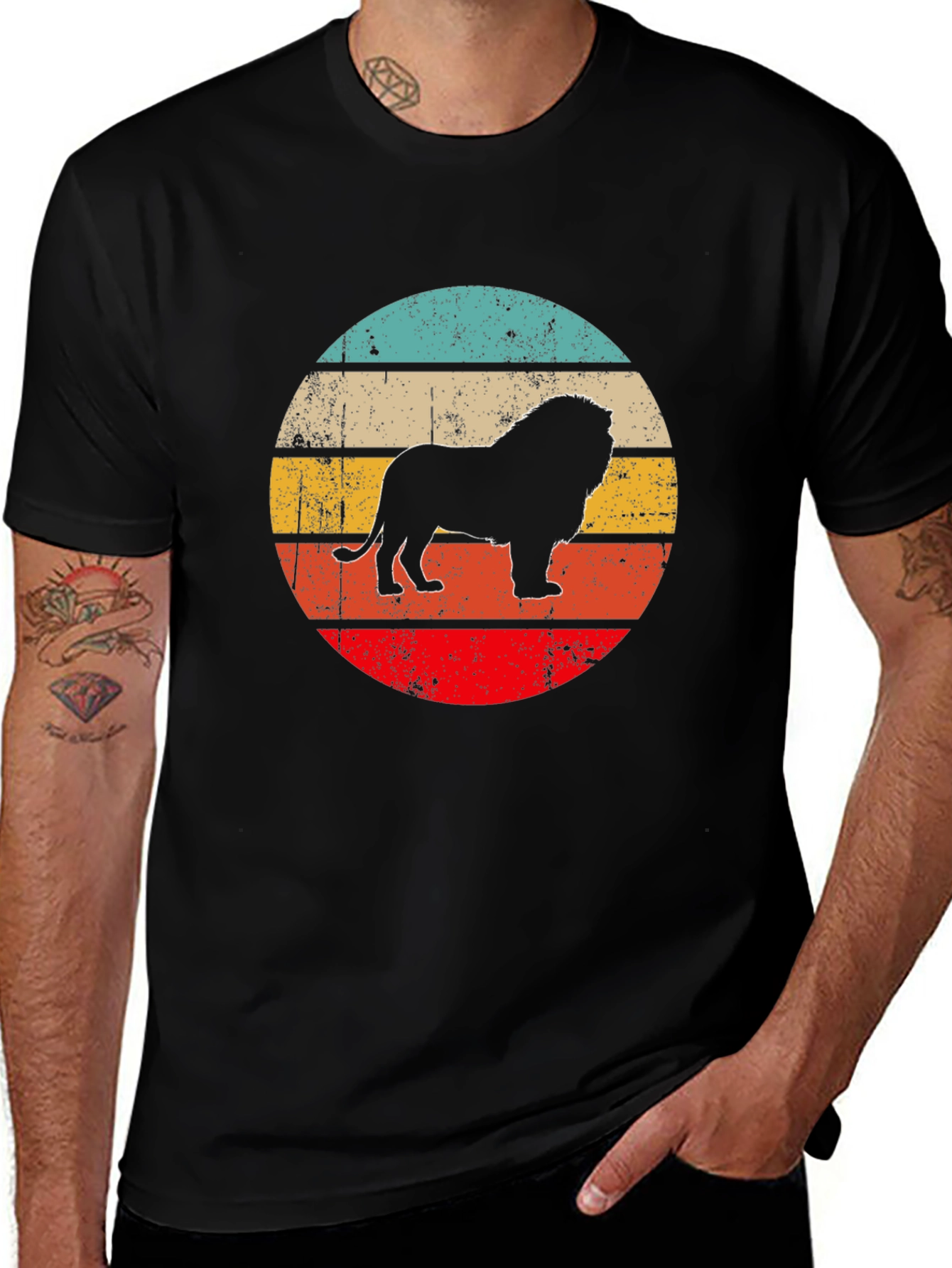 Variant 15 of Lion Silhouette Retro Style T-Shirt