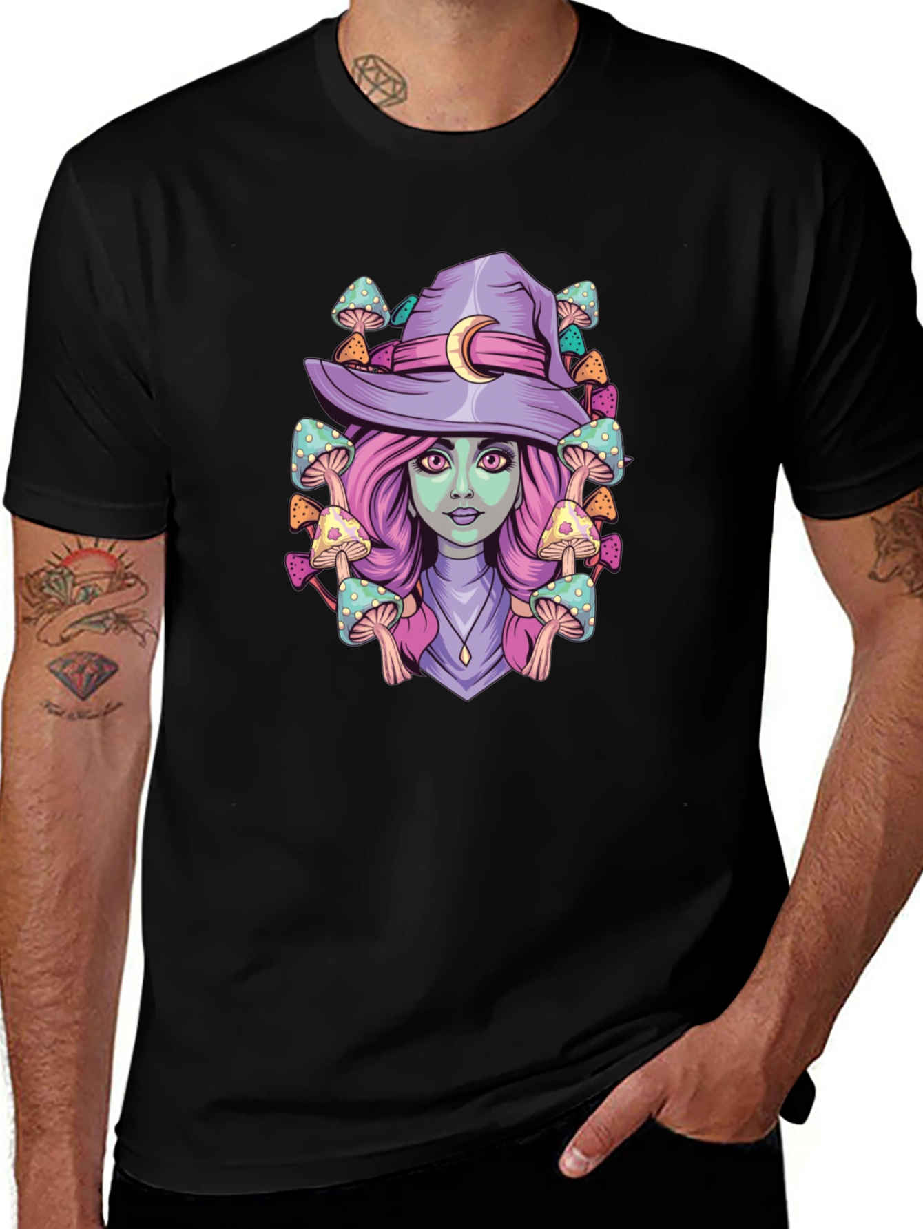 Variant 4 of Mushroom Witch Graphic T-Shirt
