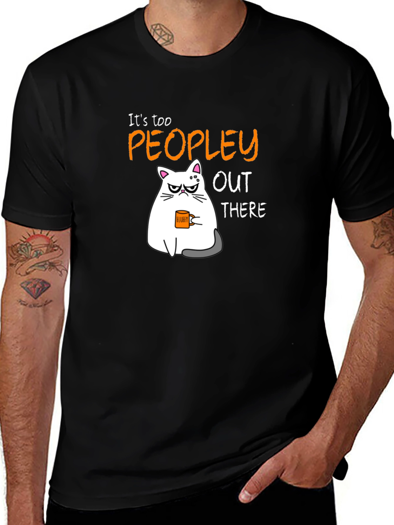 Variant 9 of Too Peopley Cat Graphic T-Shirt
