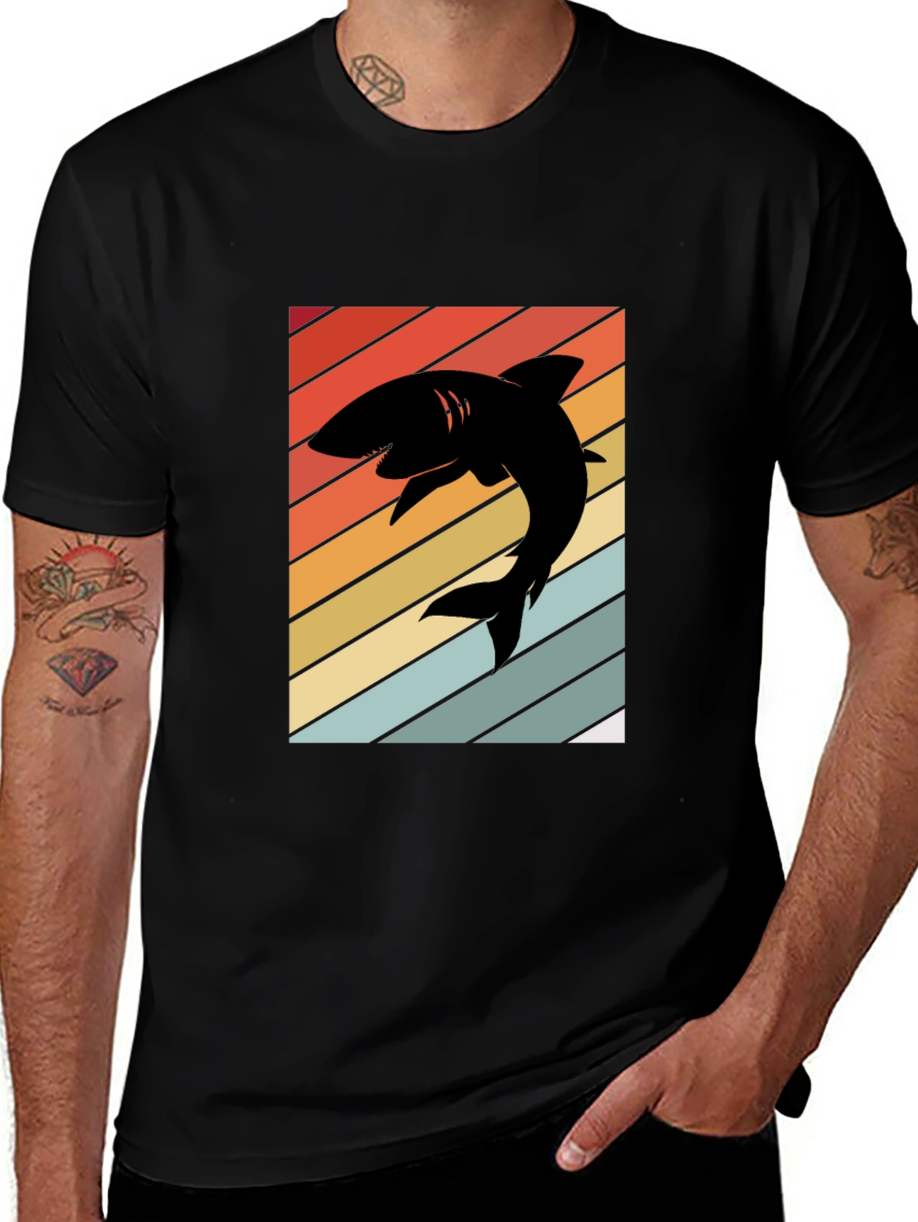 Variant 22 of Retro Shark Silhouette T-Shirt