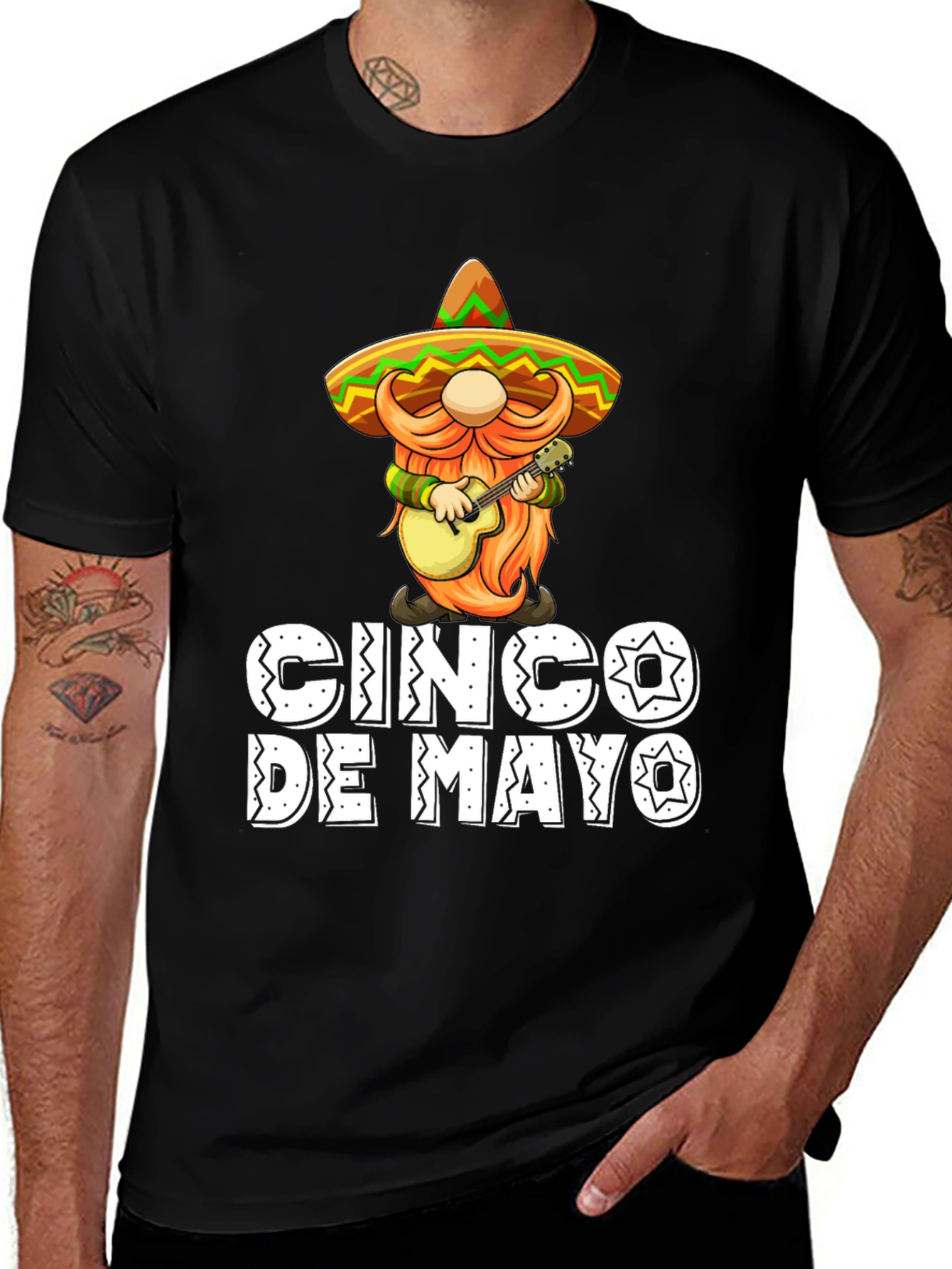 Cinco De Mayo T-Shirt - Gnome With Guitar