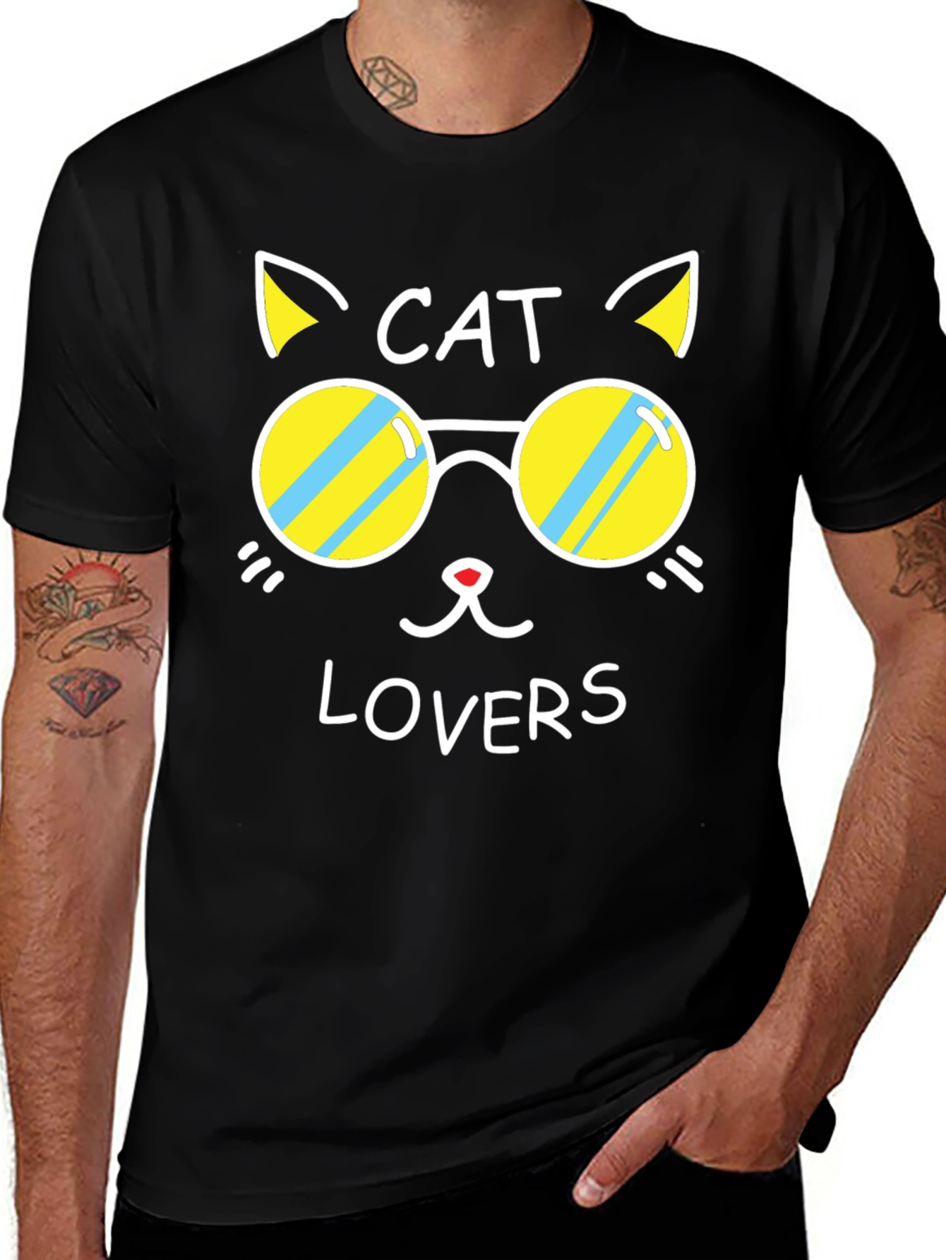 Variant 12 of Cat Lovers Black Graphic Tee