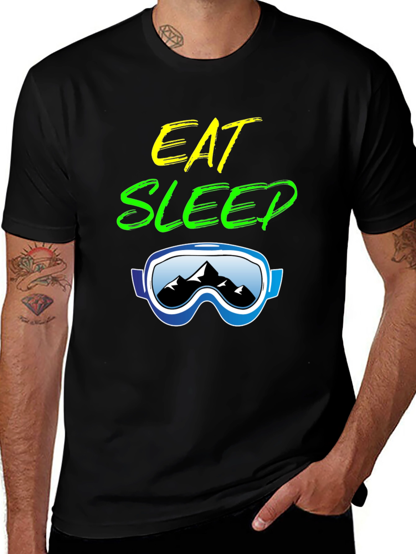 Variant 8 of Eat Sleep Ski T-Shirt - Winter Sports Apparel