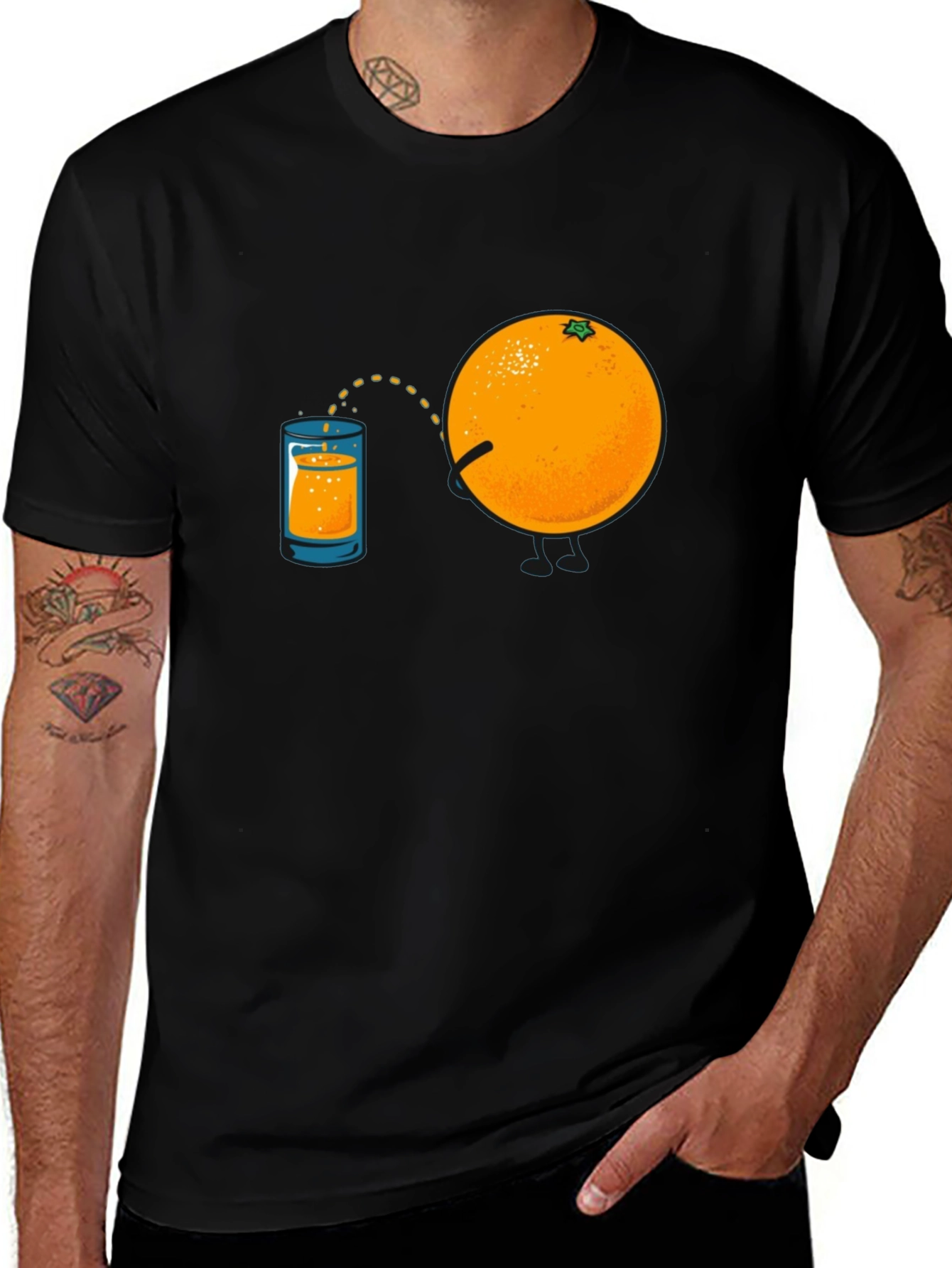 Variant 5 of Funny Orange Juice Graphic Tee