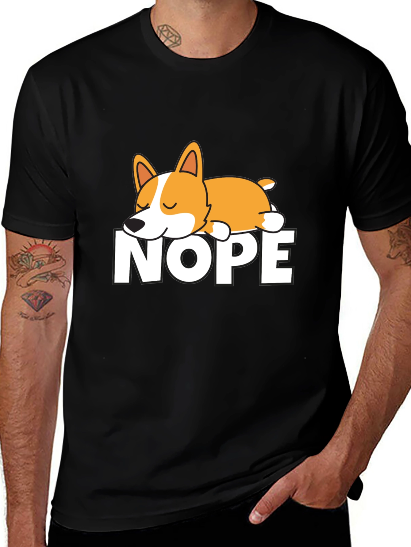 Variant 28 of Nope Corgi T-Shirt - Funny Dog Tee
