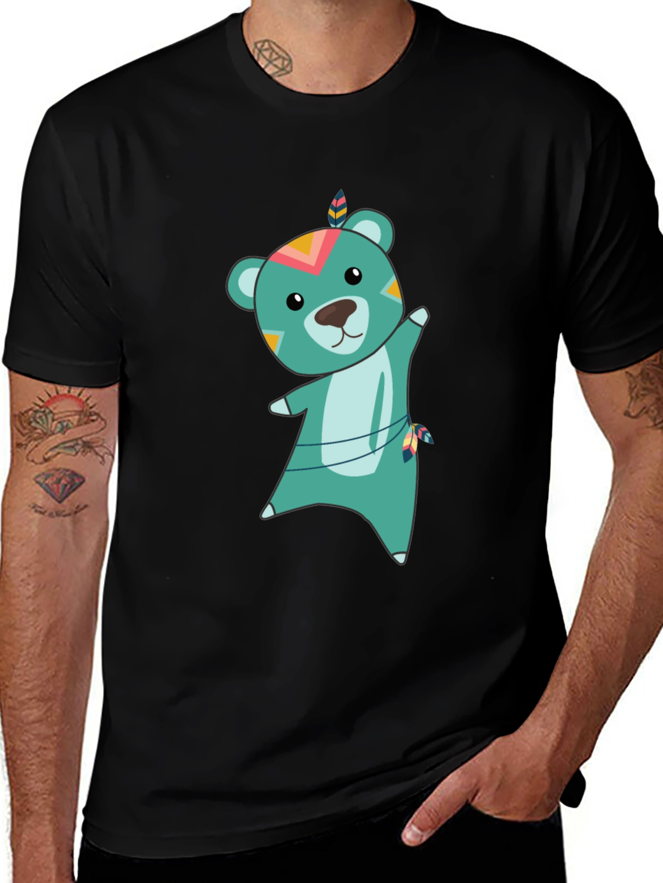 Variant 23 of Cute Cartoon Bear Graphic Tee - Unisex