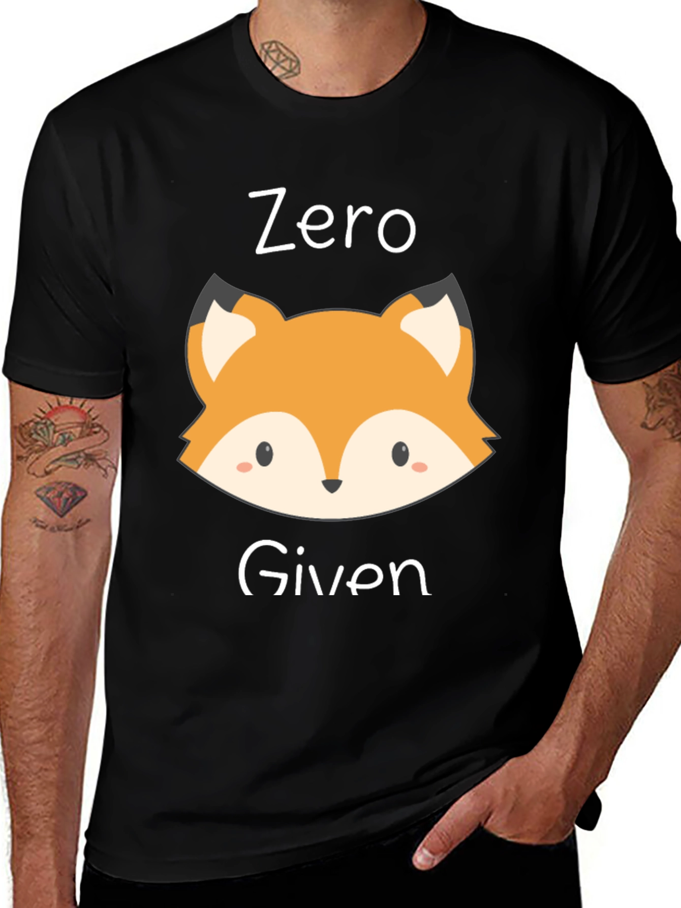 Zero Fox Given Men's Black Graphic T-Shirt