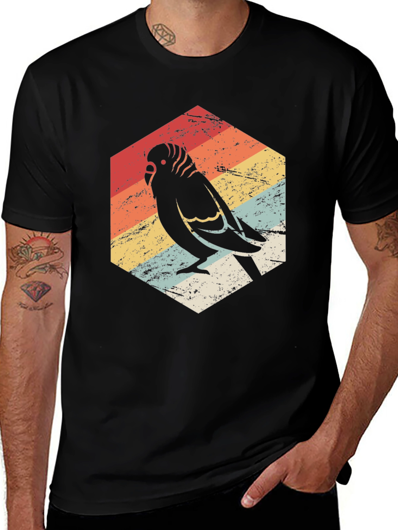 Variant 6 of Vintage Budgie Parrot Graphic Tee