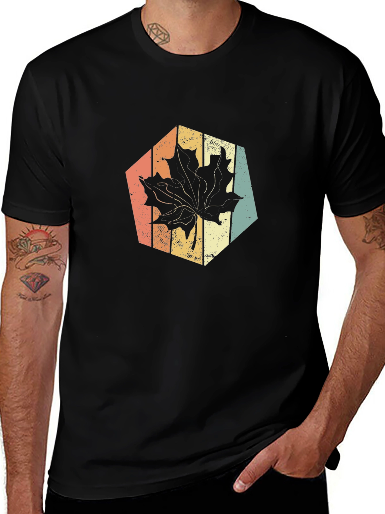 Variant 8 of Retro Maple Leaf Graphic Tee
