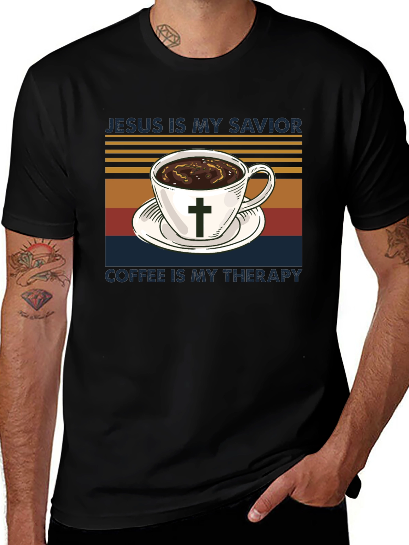 Jesus Is My Savior Coffee Is My Therapy T-Shirt