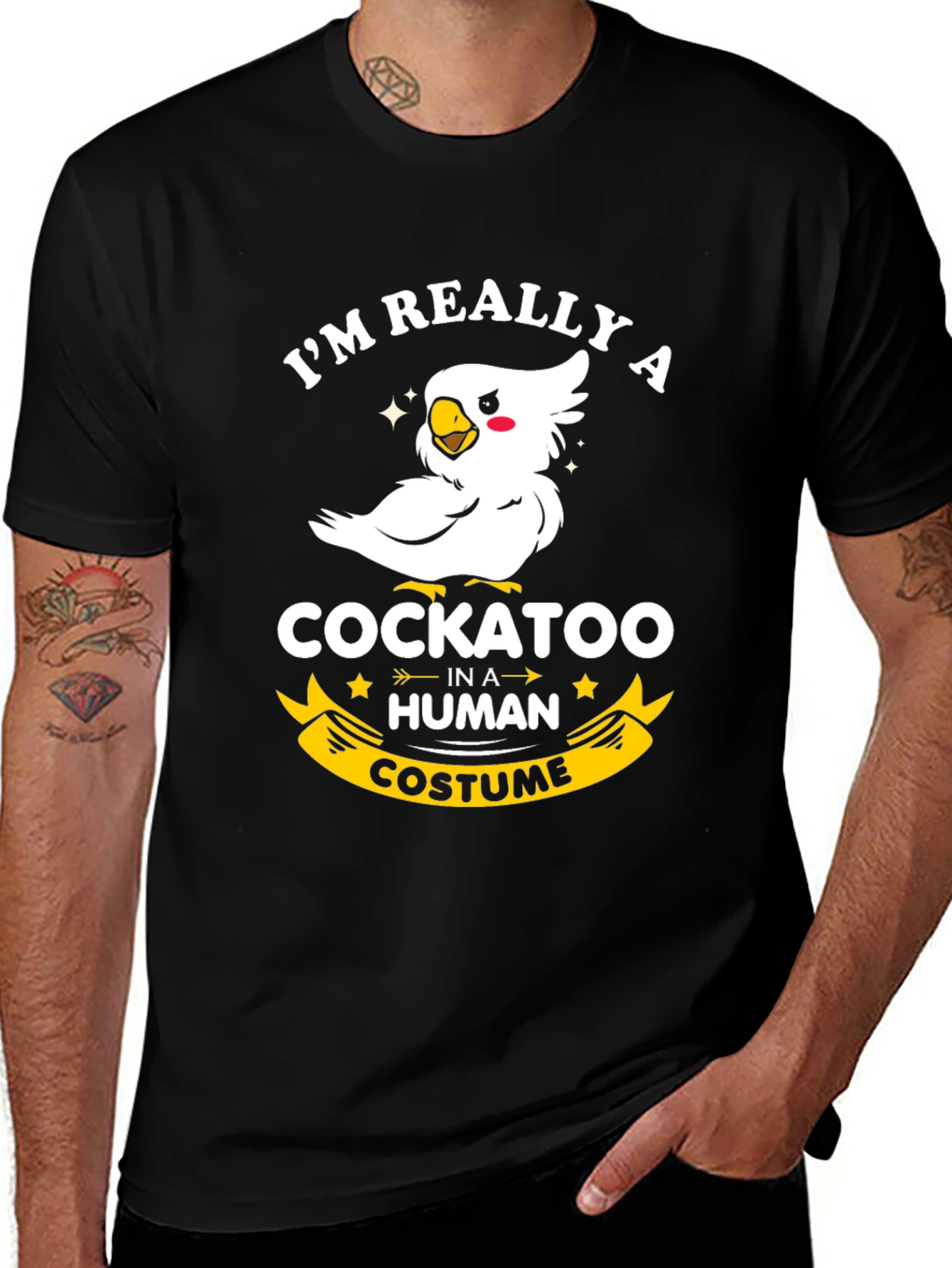 Variant 4 of Cockatoo in Human Costume Graphic Tee