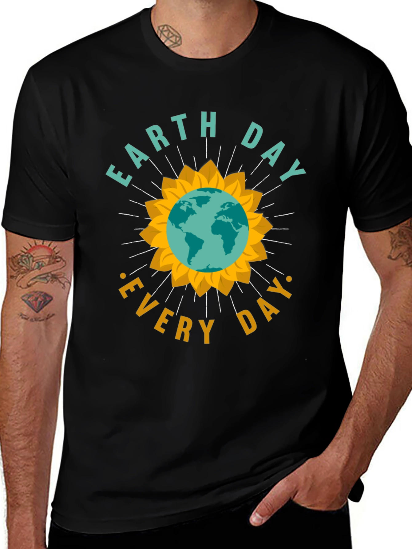 Earth Day Every Day Graphic Tee - Black