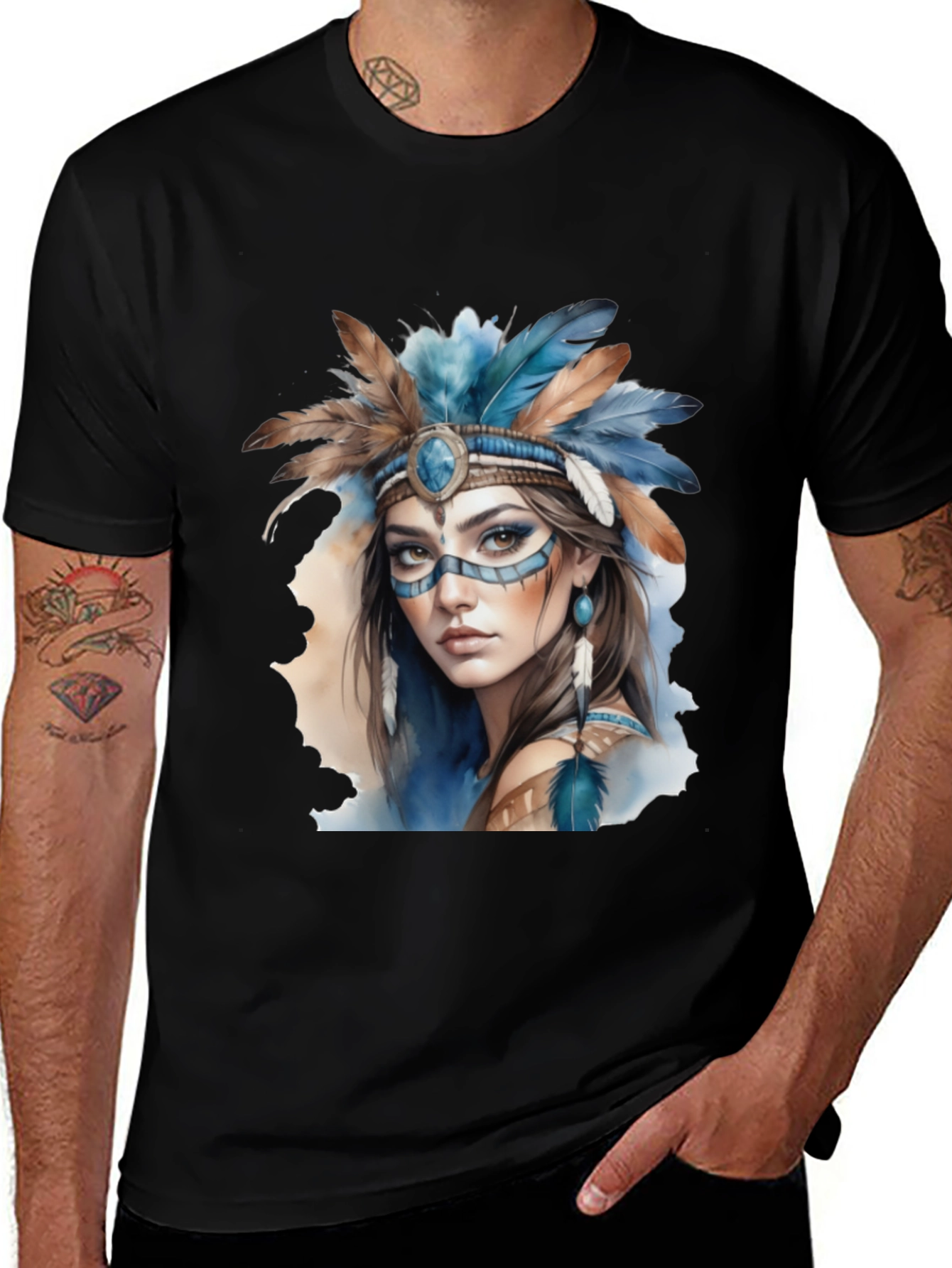 Variant 7 of Native American Woman Graphic Tee