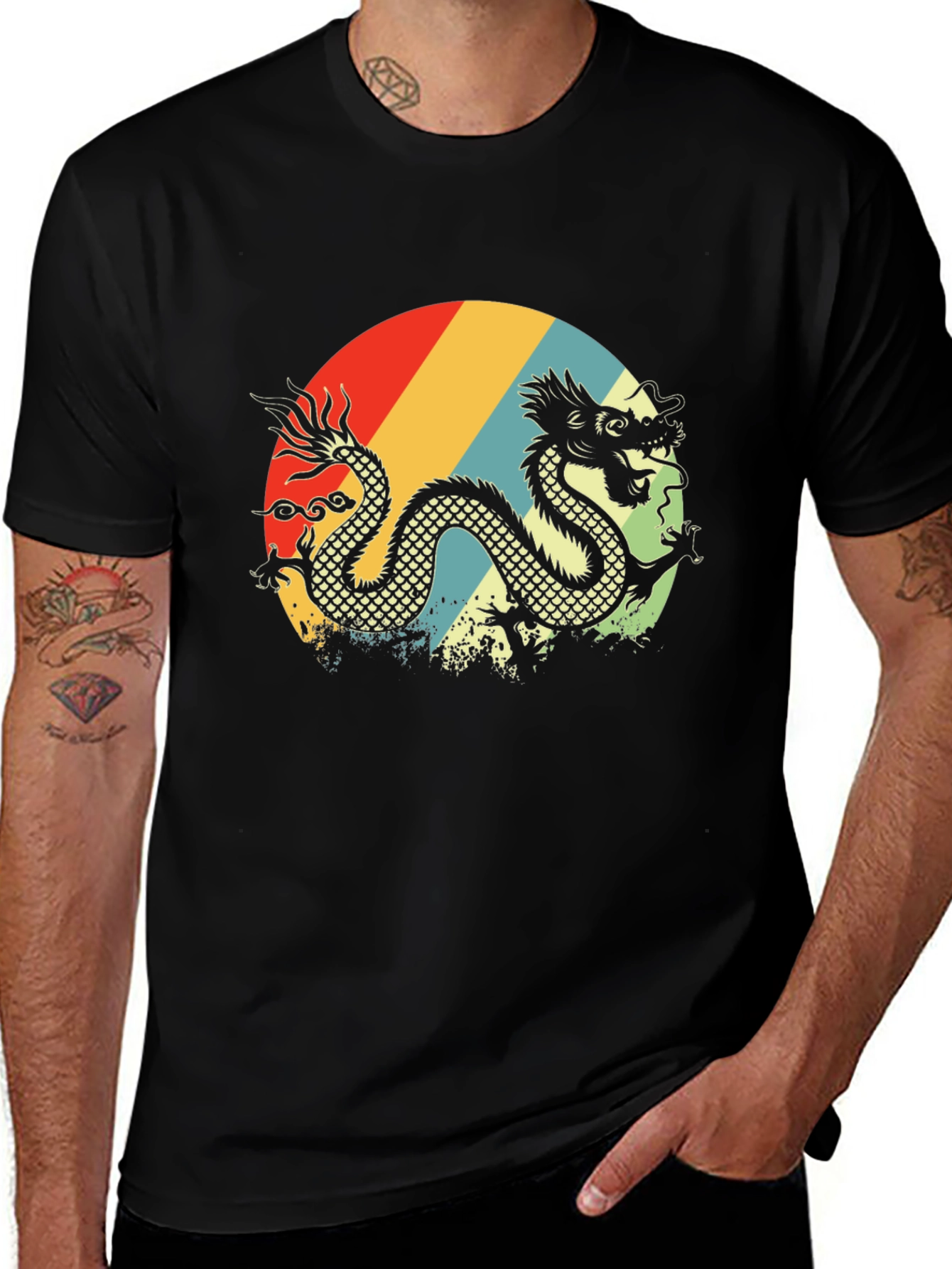 Variant 23 of Retro Dragon Graphic T-Shirt