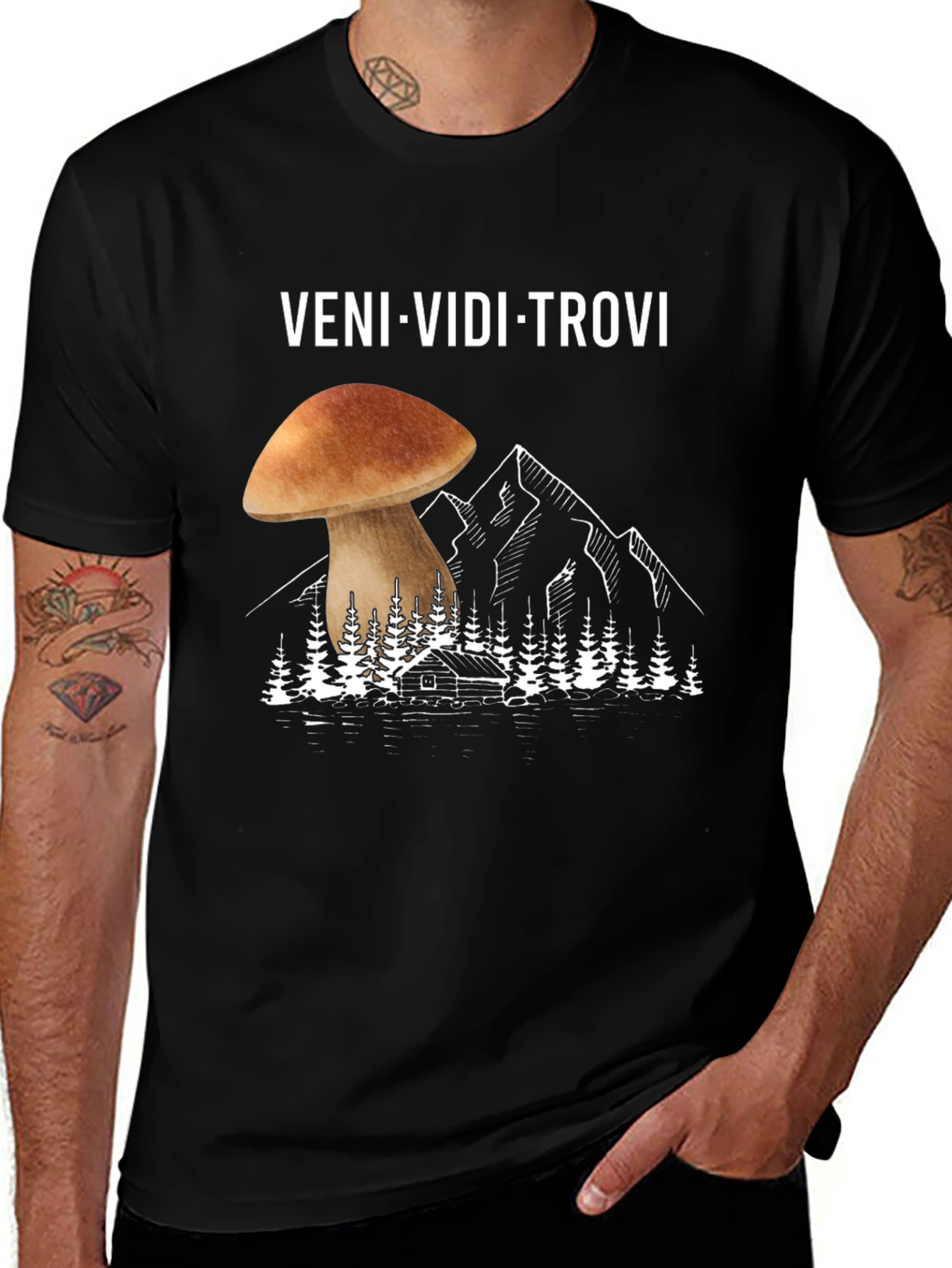 Variant 5 of Veni Vidi Trovi Mushroom T-Shirt