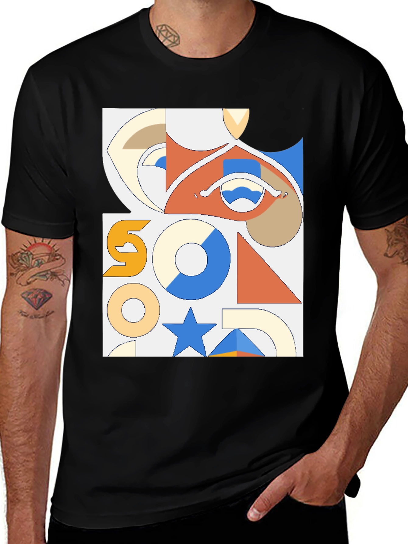 Variant 13 of Abstract Geometric Graphic Print Men's T-Shirt