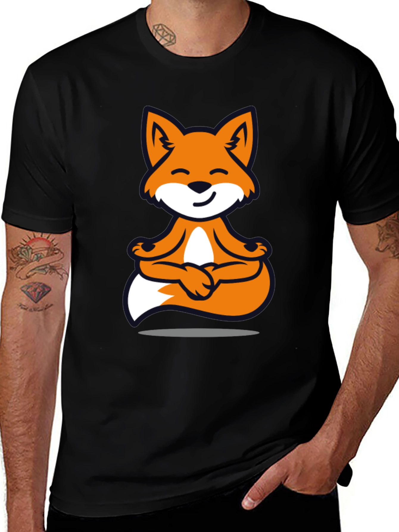 Variant 6 of Zen Fox T-Shirt - Meditating Cartoon Animal Tee