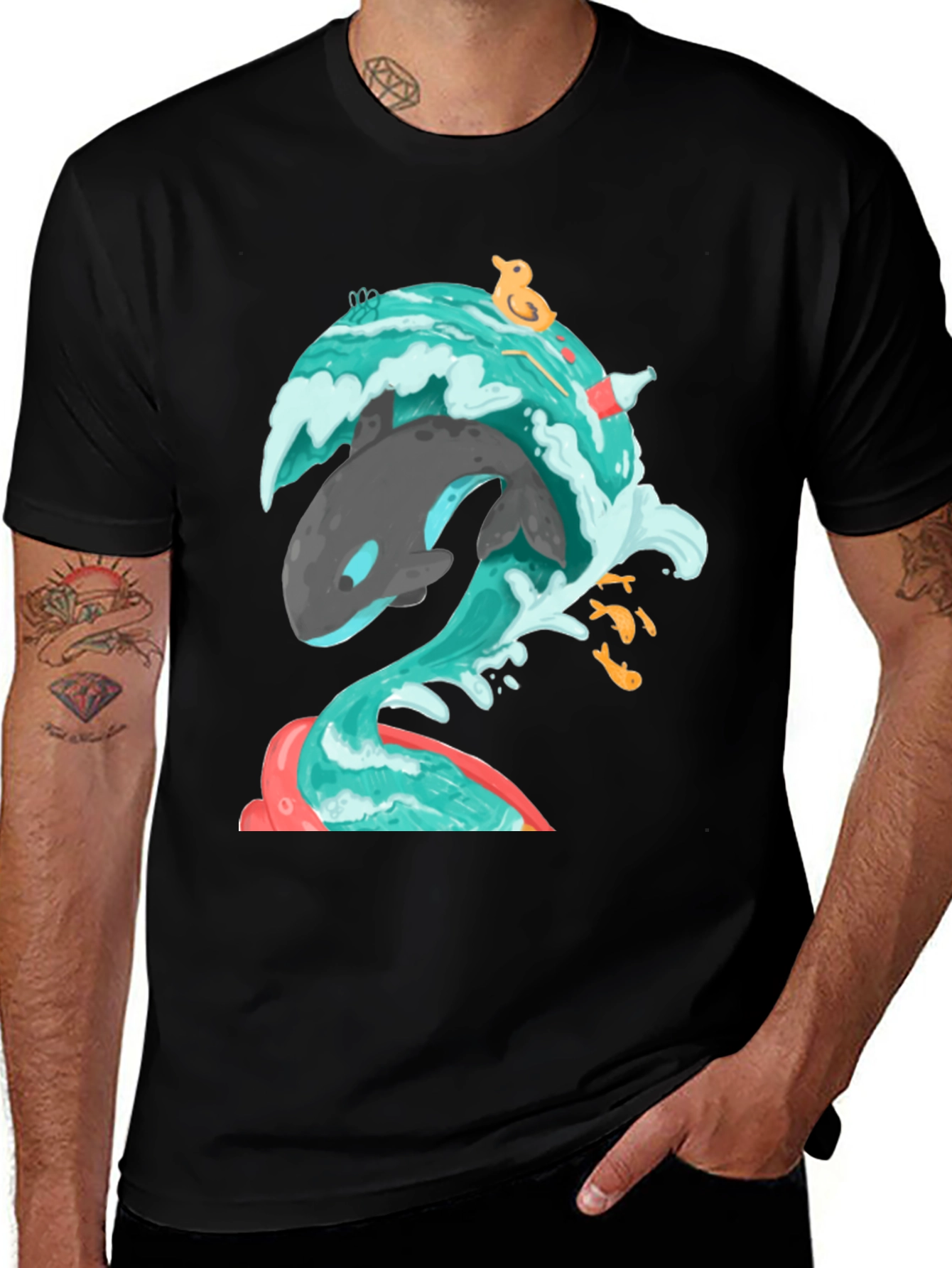 Variant 17 of Whimsical Whale Tee - Unique Graphic Print