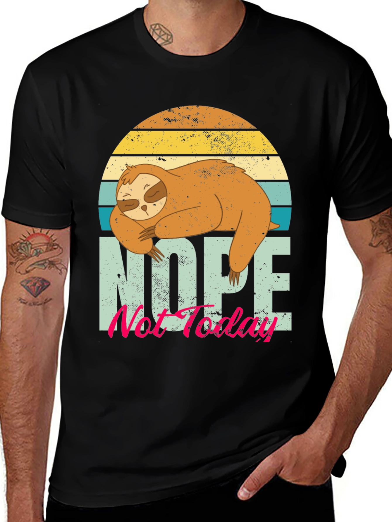 Variant 15 of Funny Sloth Graphic T-Shirt - Nope Not Today