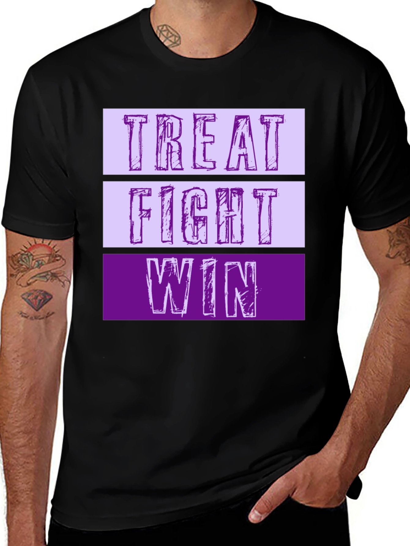 Variant 30 of Treat Fight Win T-Shirt | Motivational Graphic Tee