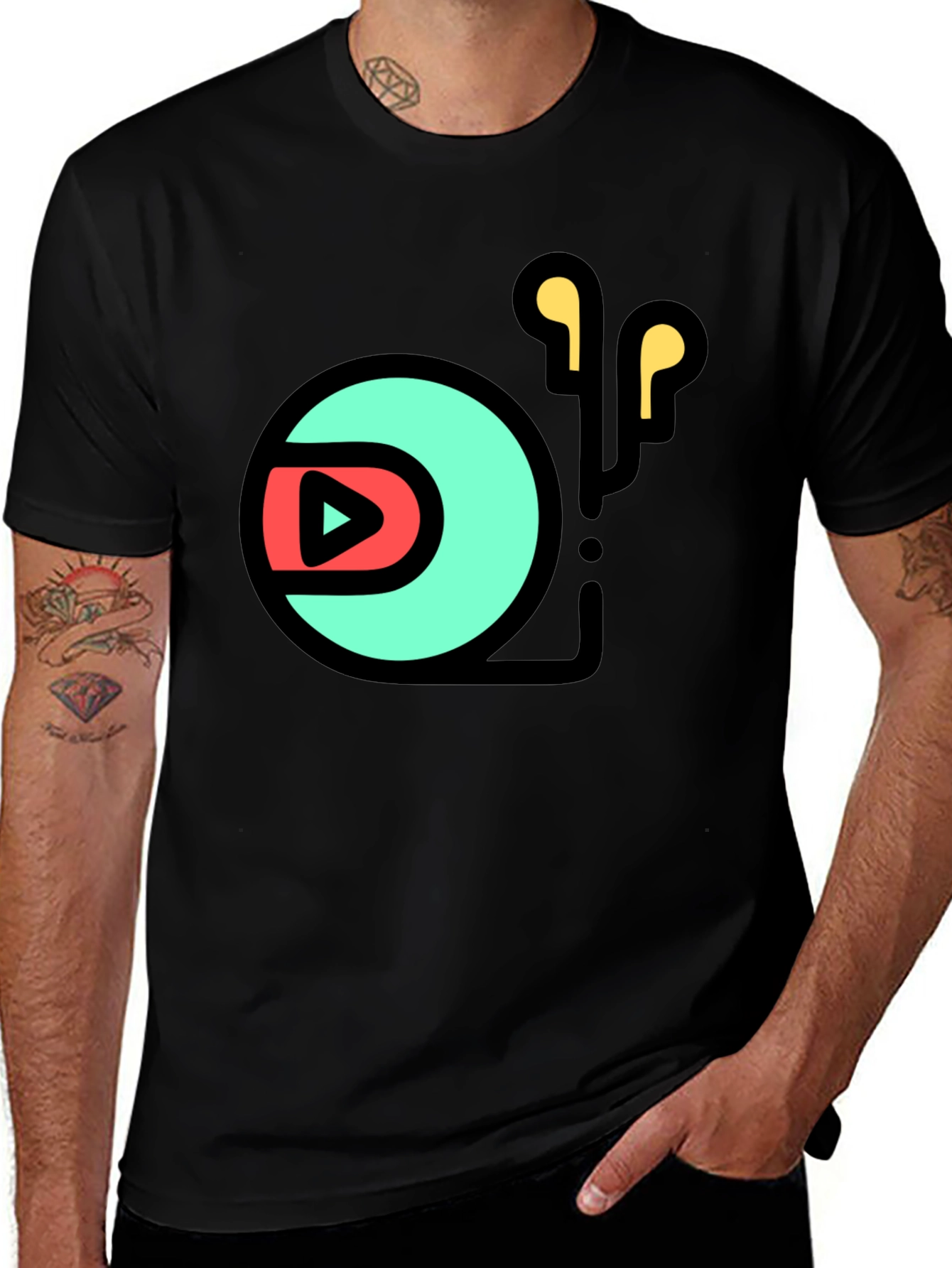 Variant 14 of Music Player T-Shirt - Black