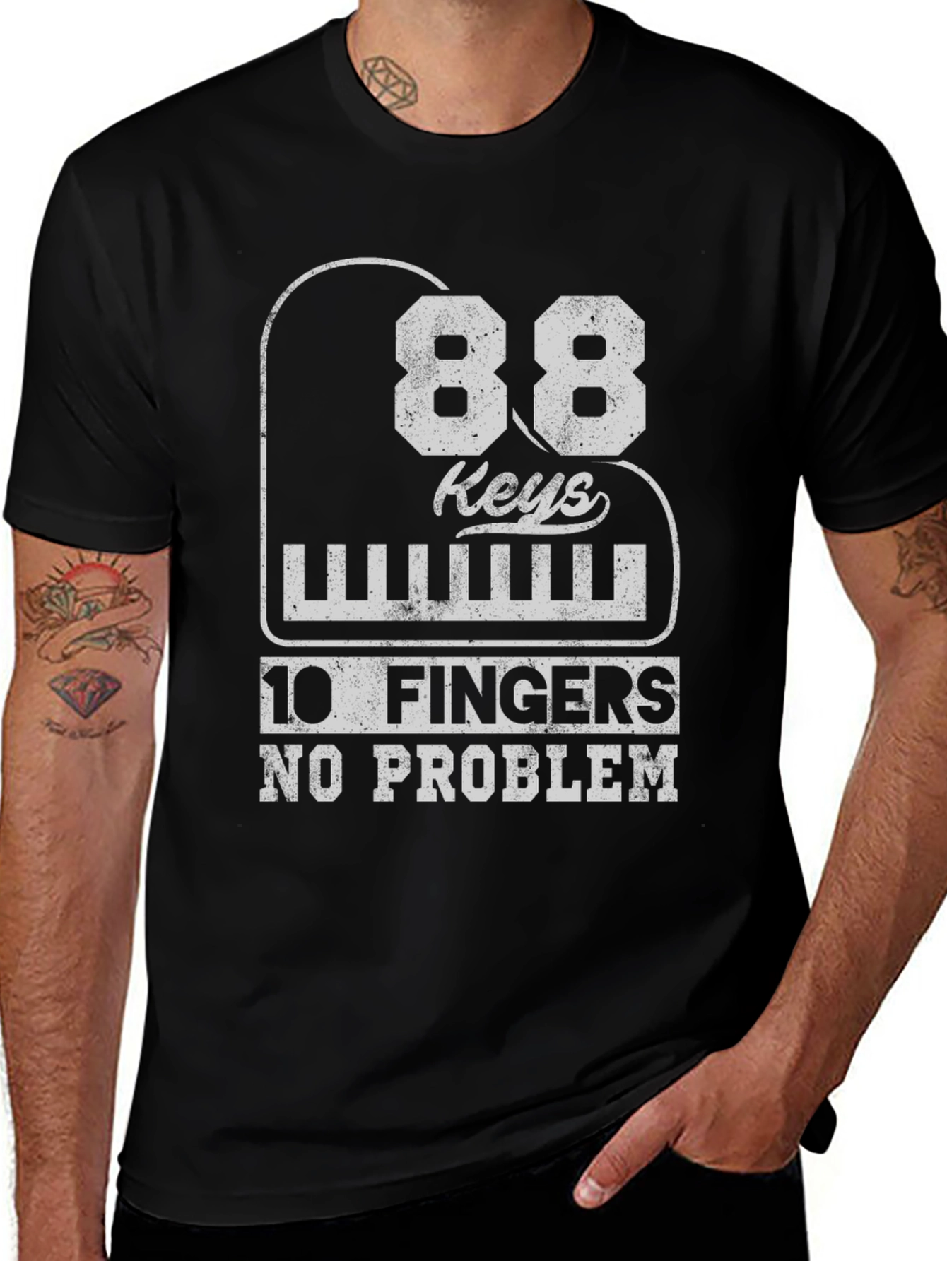 88 Keys 10 Fingers No Problem T-Shirt - Musician Tee