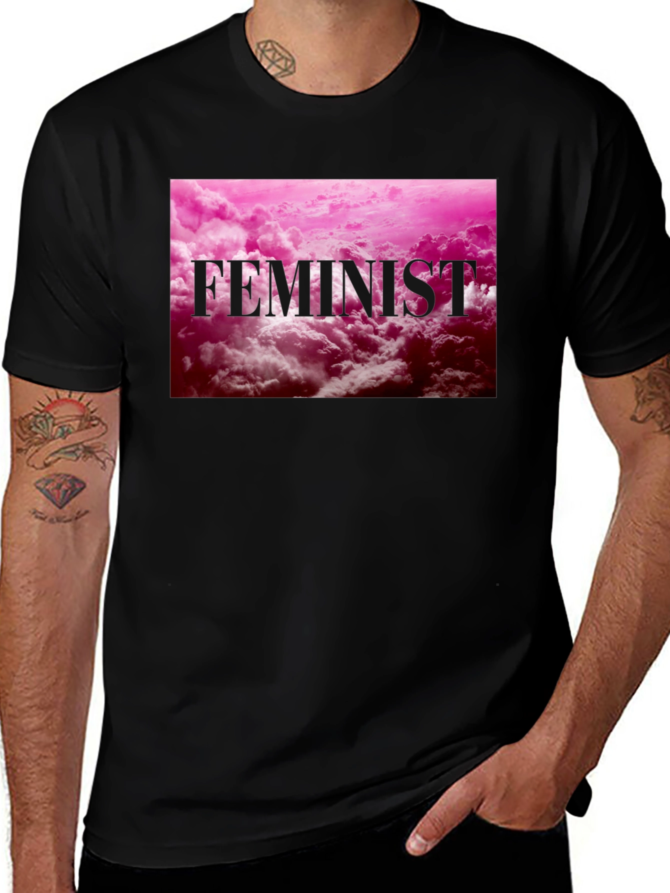 Variant 27 of Feminist Graphic Tee - Pink Cloud Design