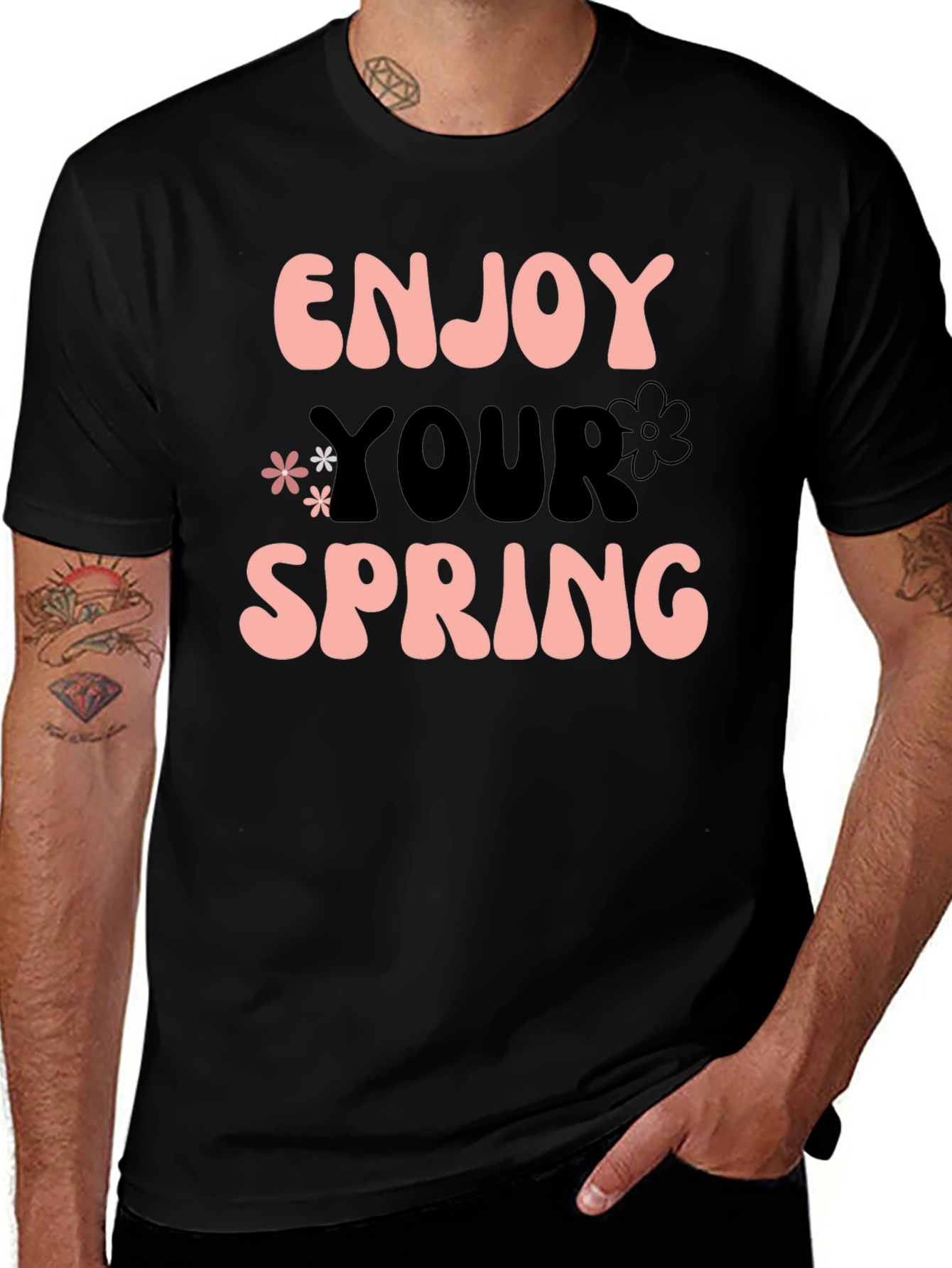 Variant 5 of Enjoy Your Spring Graphic Tee - Black