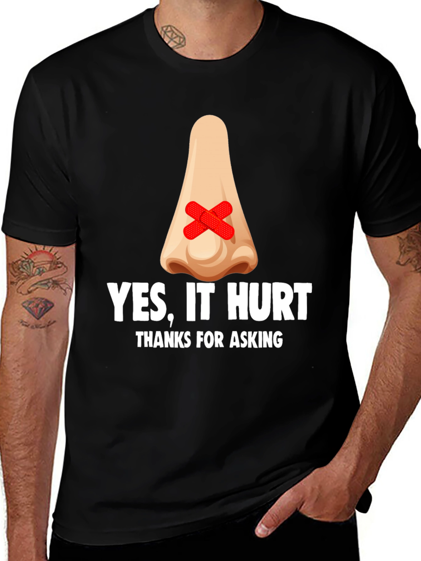 Variant 4 of Humorous "Yes, It Hurt" Graphic T-Shirt