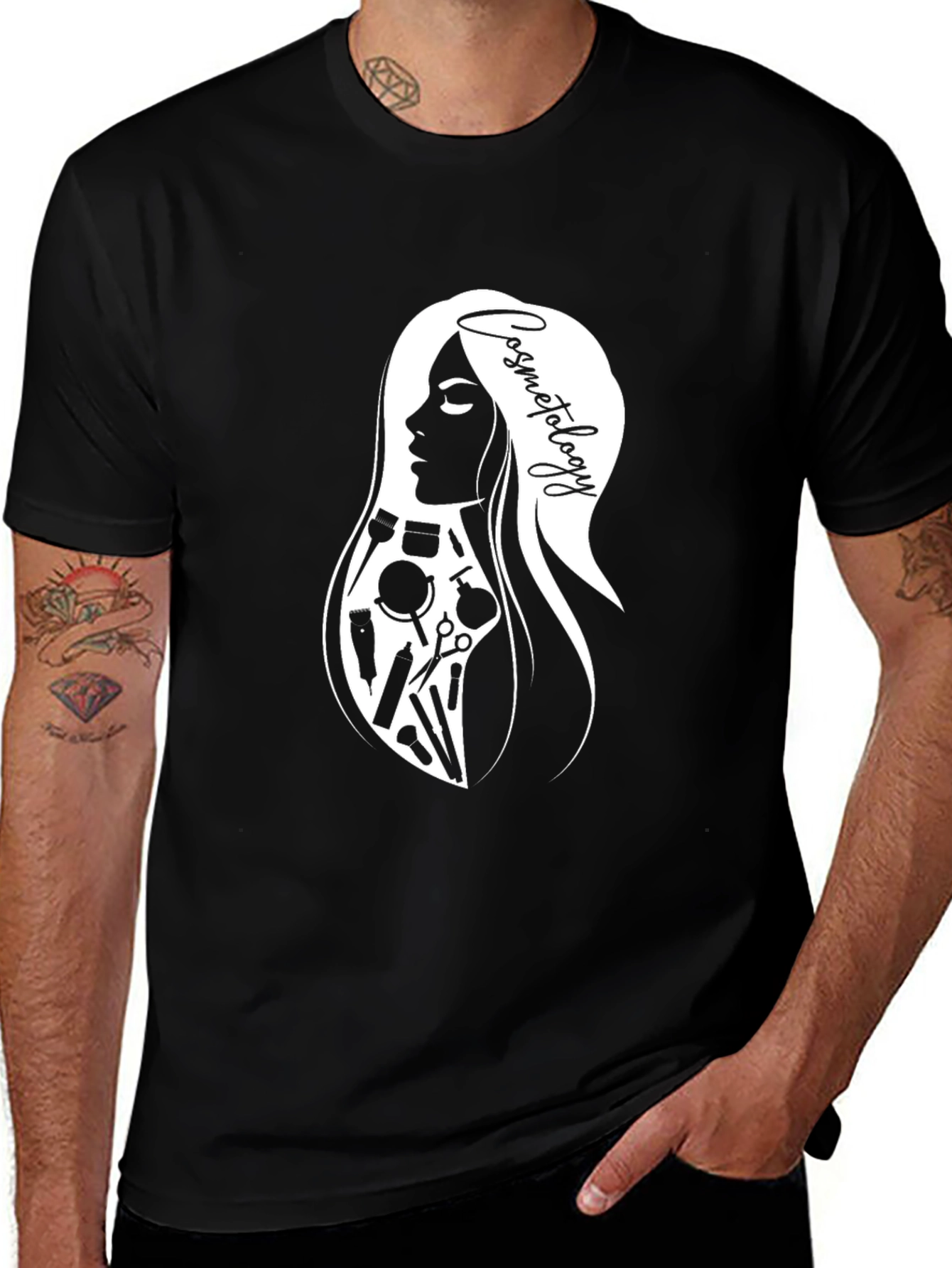 Variant 20 of Cosmetology Graphic Tee - Black T-Shirt