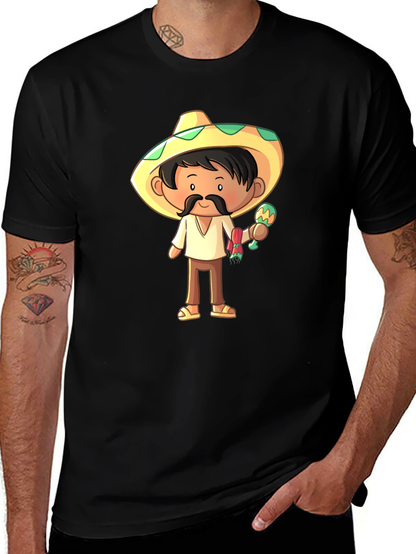 Variant 2 of Mariachi Cartoon Graphic T-Shirt