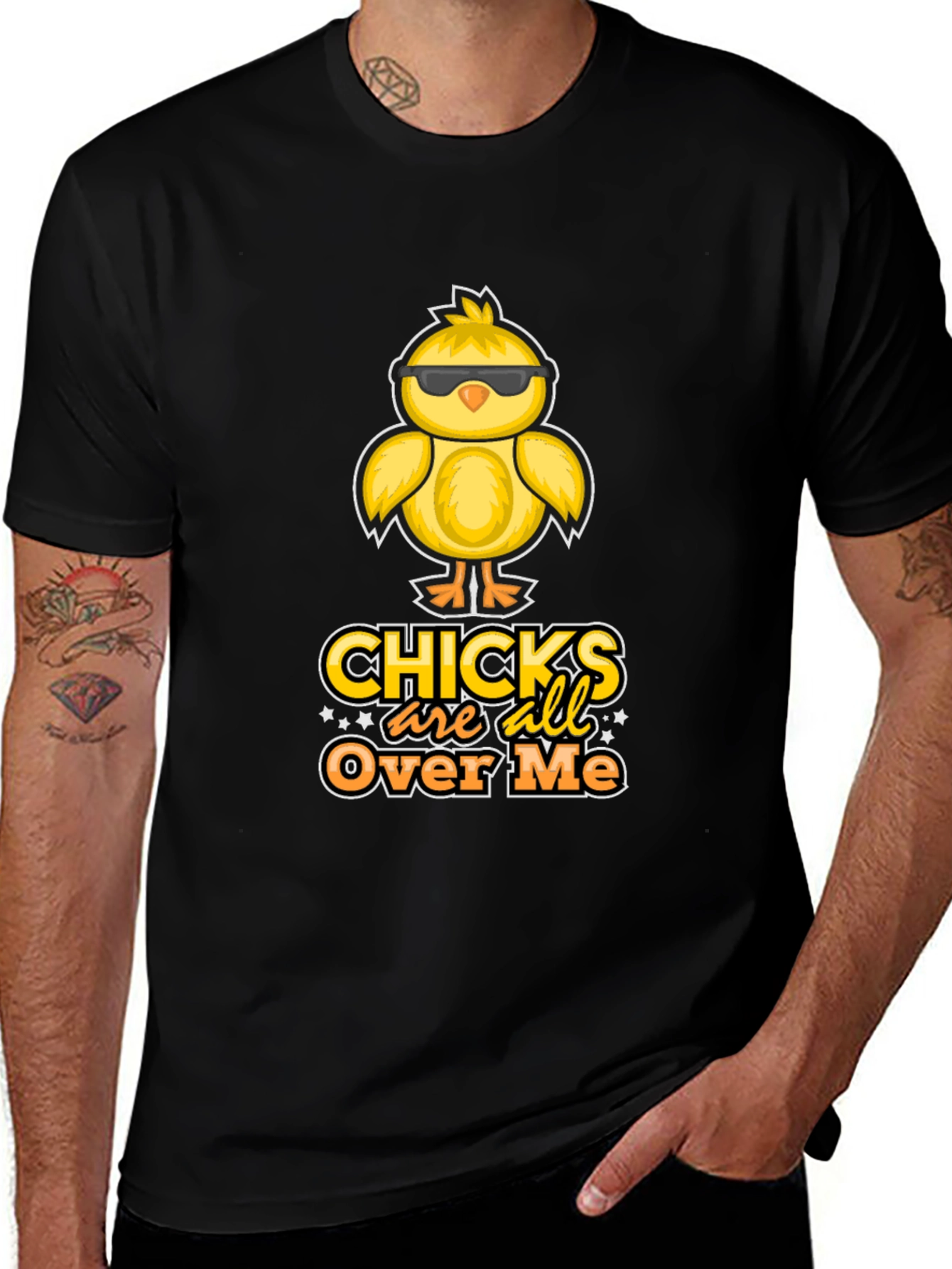 Variant 24 of Cool Chicks Over Me Black T-Shirt
