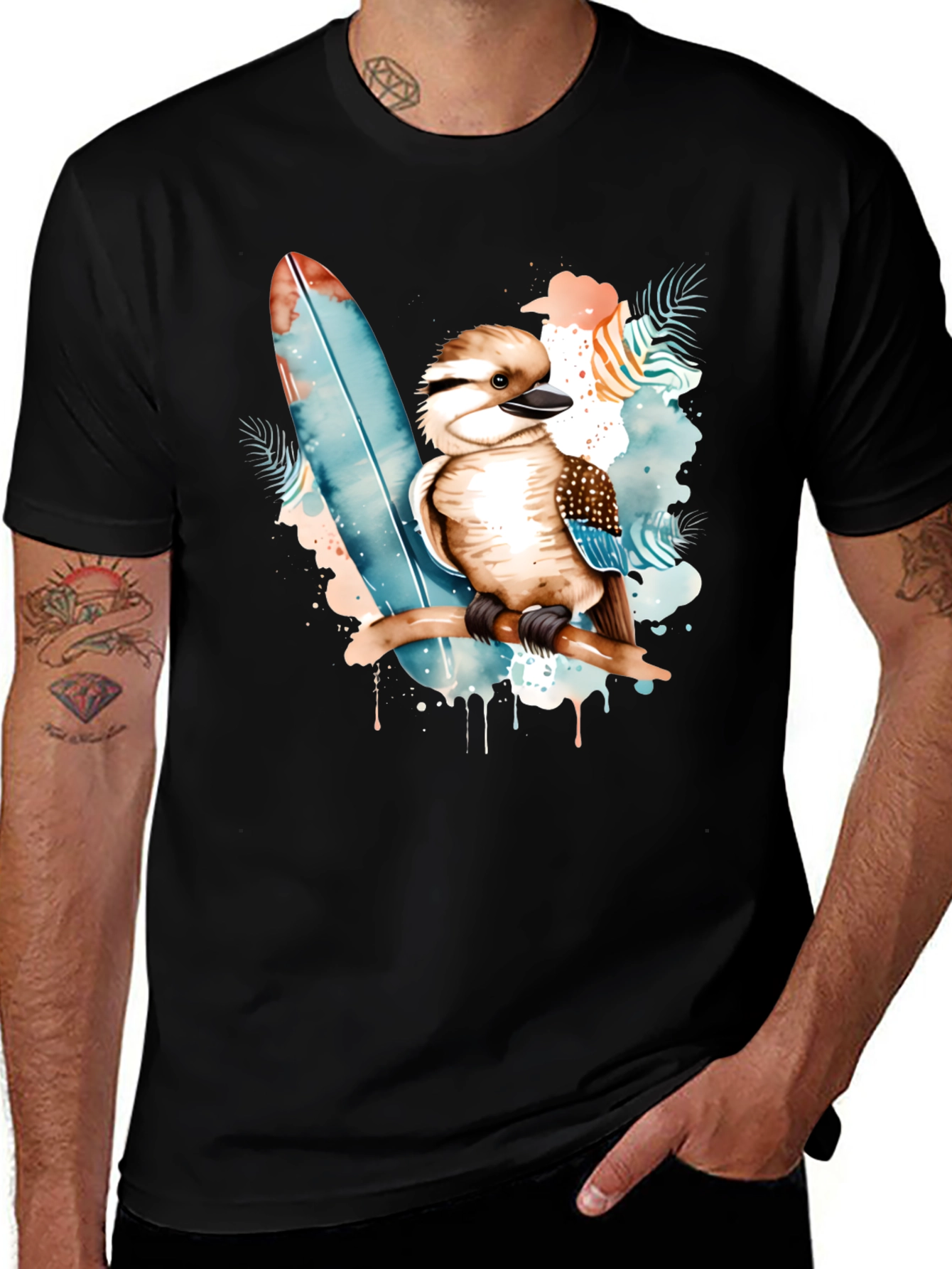 Variant 9 of Kookaburra Surfboard Graphic Tee