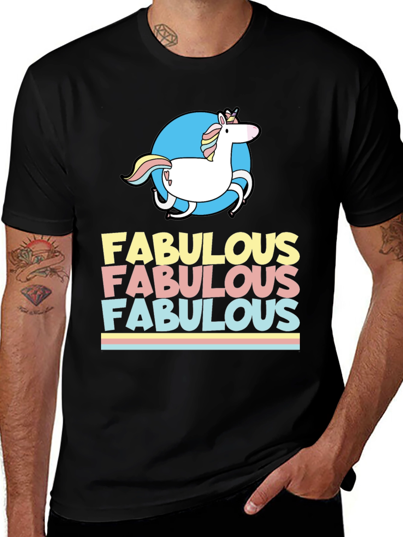 Variant 29 of Fabulous Unicorn Graphic Tee - Black