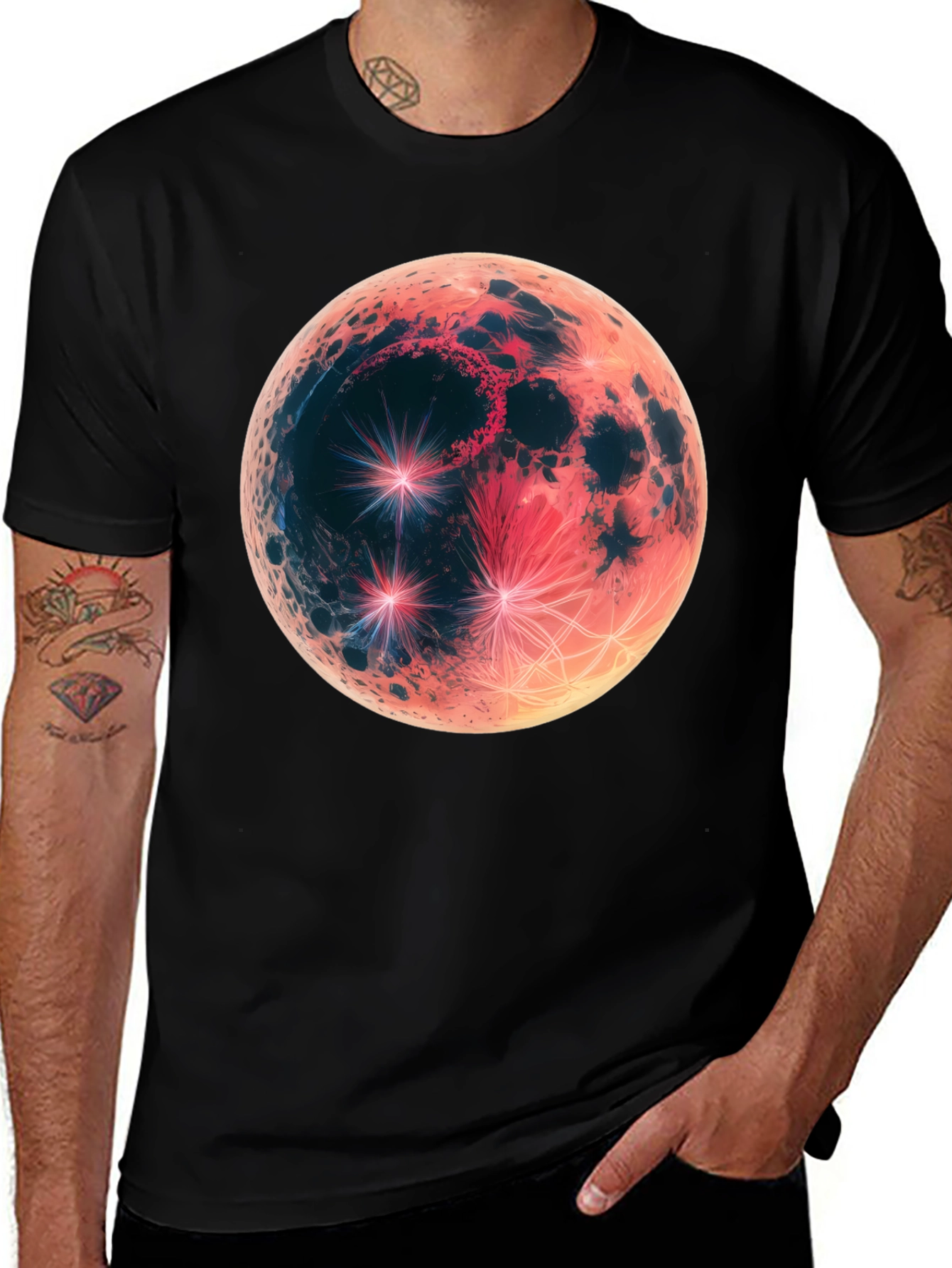 Variant 14 of Lunar Eclipse Graphic Tee - Men's Black T-Shirt