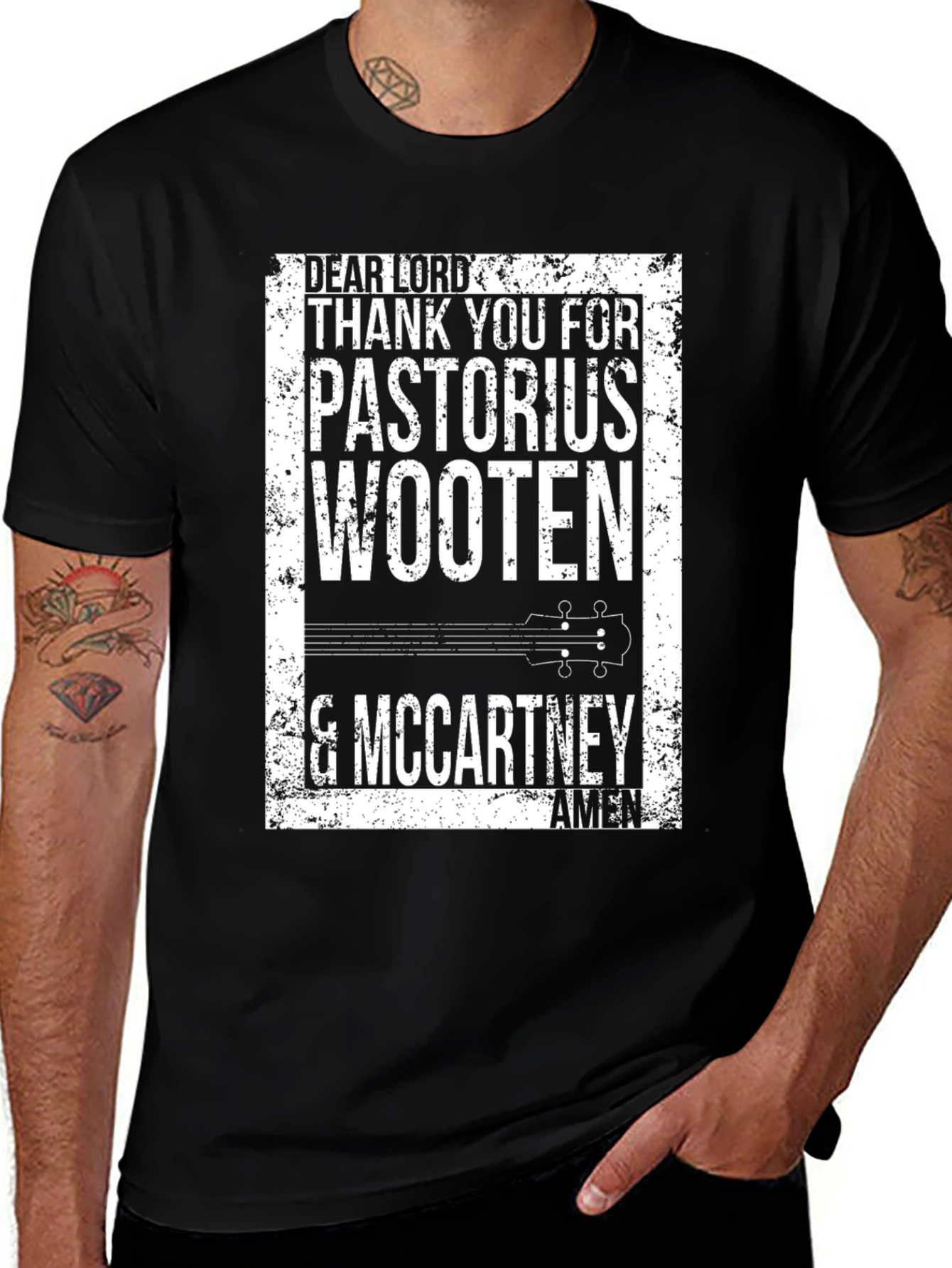 Variant 18 of Bass Greats T-Shirt: Pastorius, Wooten, McCartney